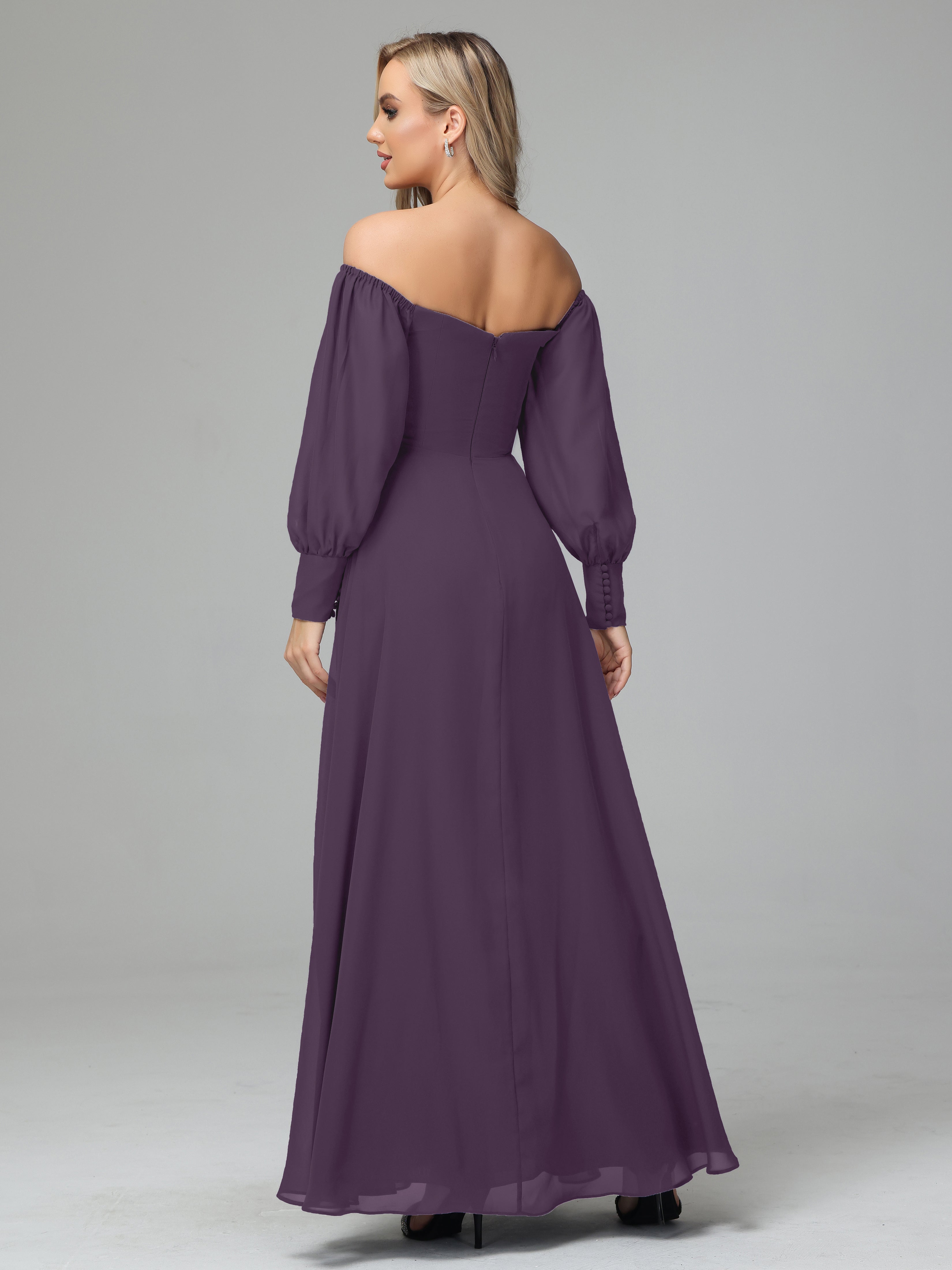 Mirabelle Long Sleeves Off Shoulder Chiffon Bridesmaid Dresses