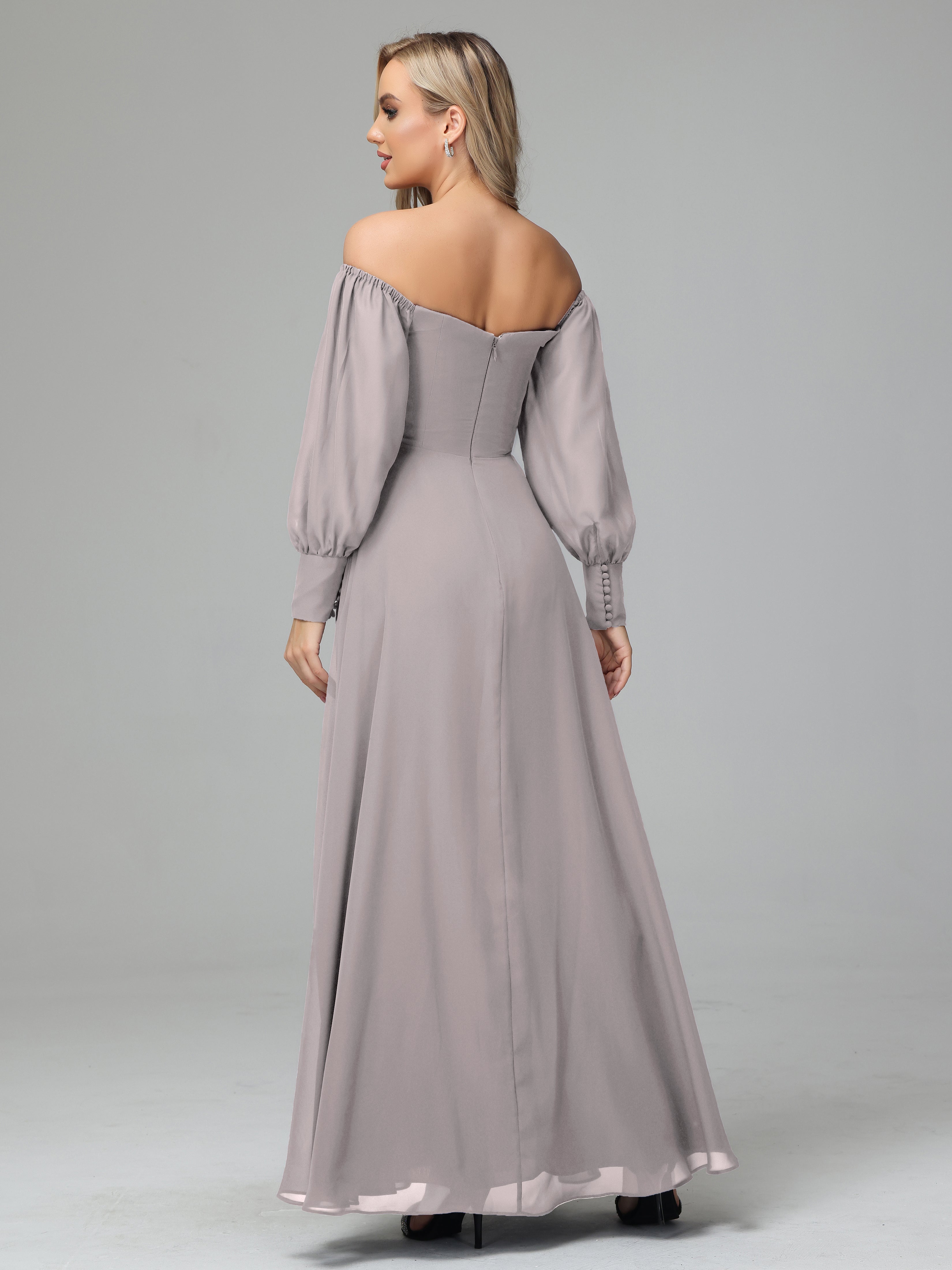 Mirabelle Long Sleeves Off Shoulder Chiffon Bridesmaid Dresses