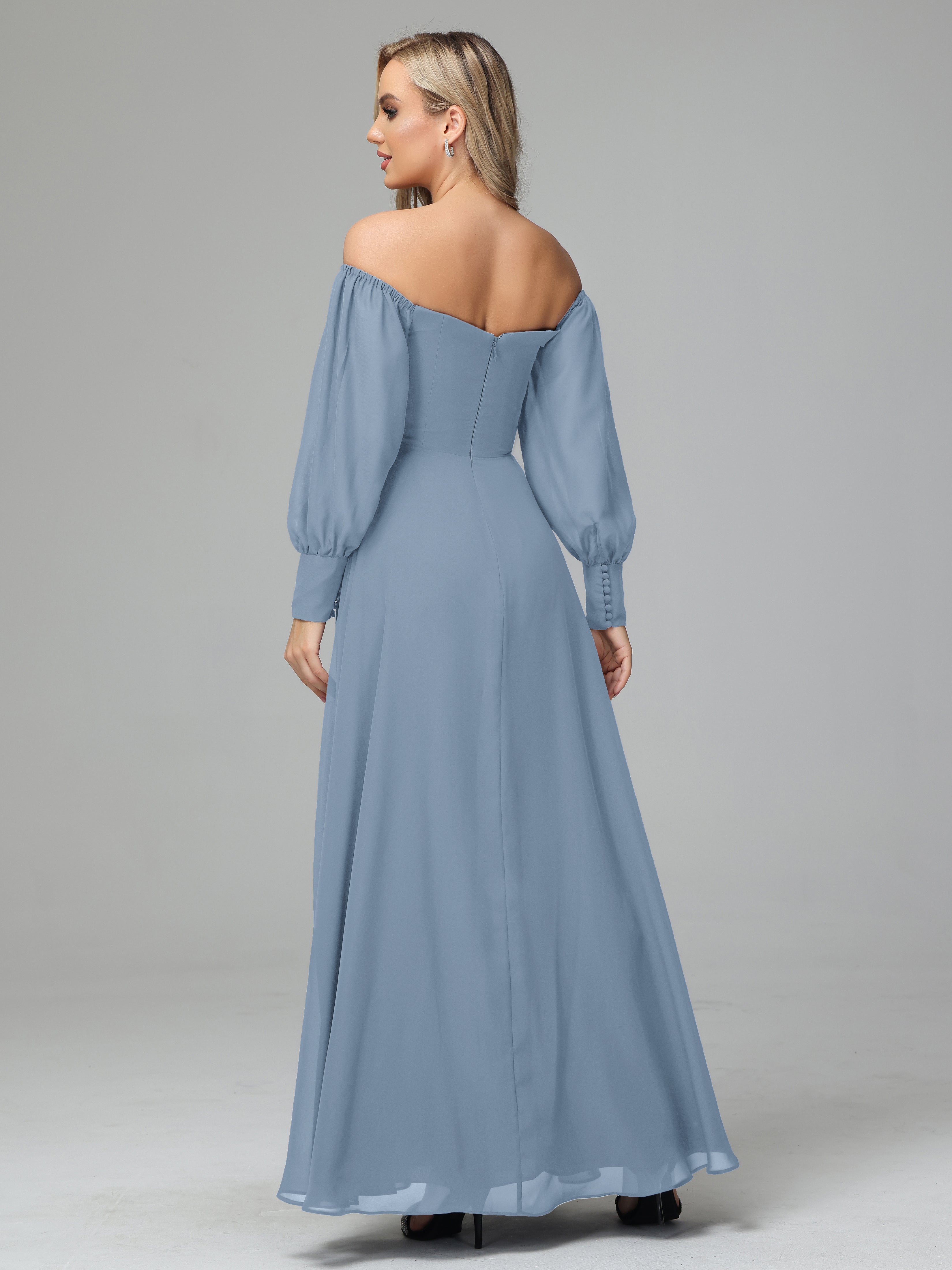 Mirabelle Long Sleeves Off Shoulder Chiffon Bridesmaid Dresses