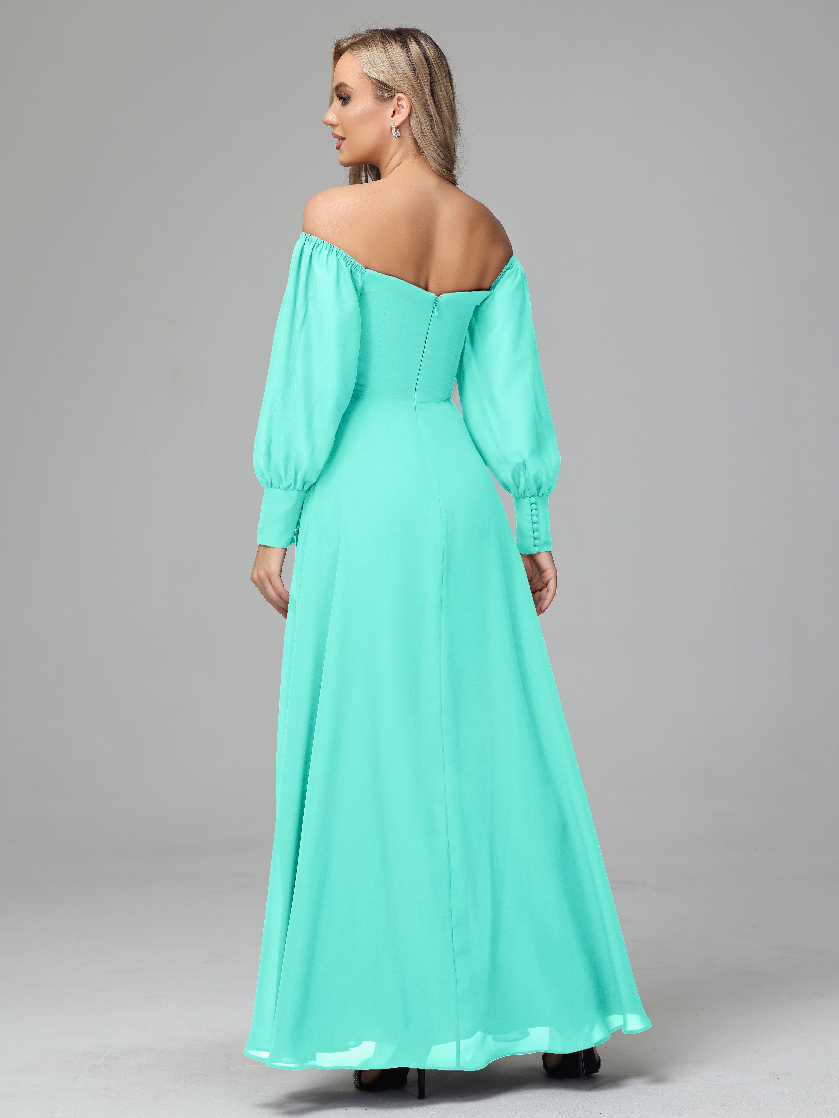 Mirabelle Long Sleeves Off Shoulder Chiffon Bridesmaid Dresses