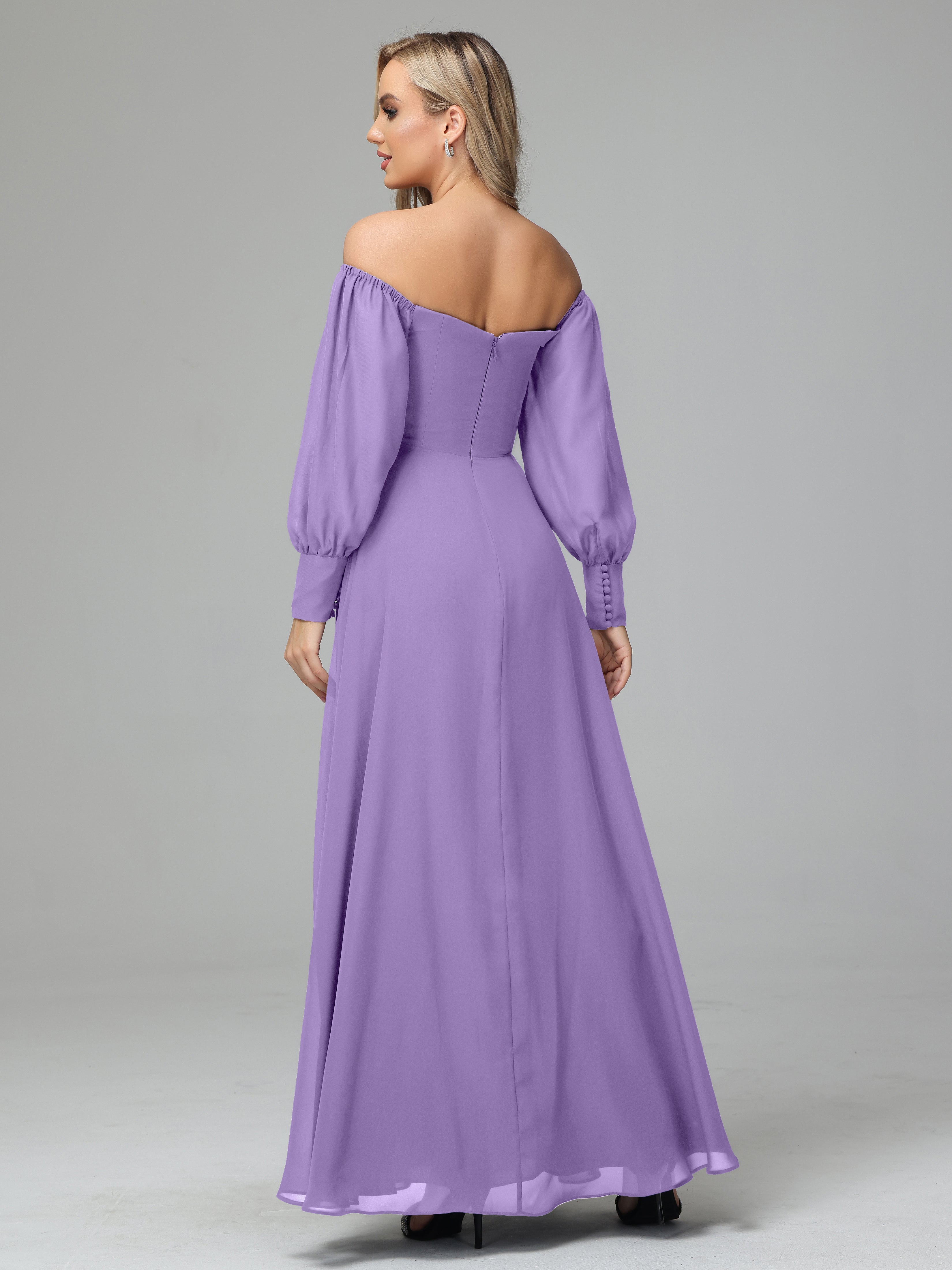 Mirabelle Long Sleeves Off Shoulder Chiffon Bridesmaid Dresses