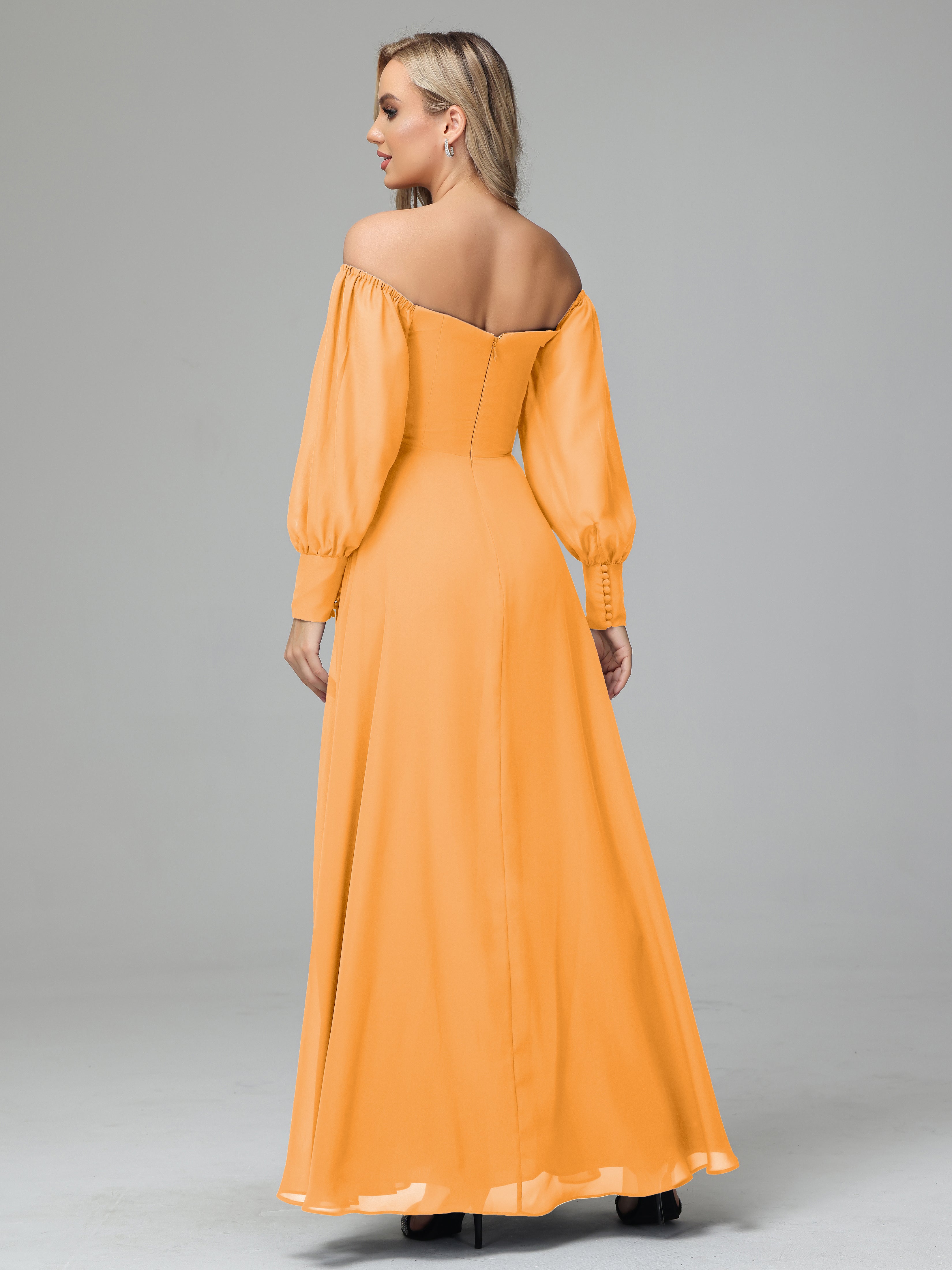 Mirabelle Long Sleeves Off Shoulder Chiffon Bridesmaid Dresses