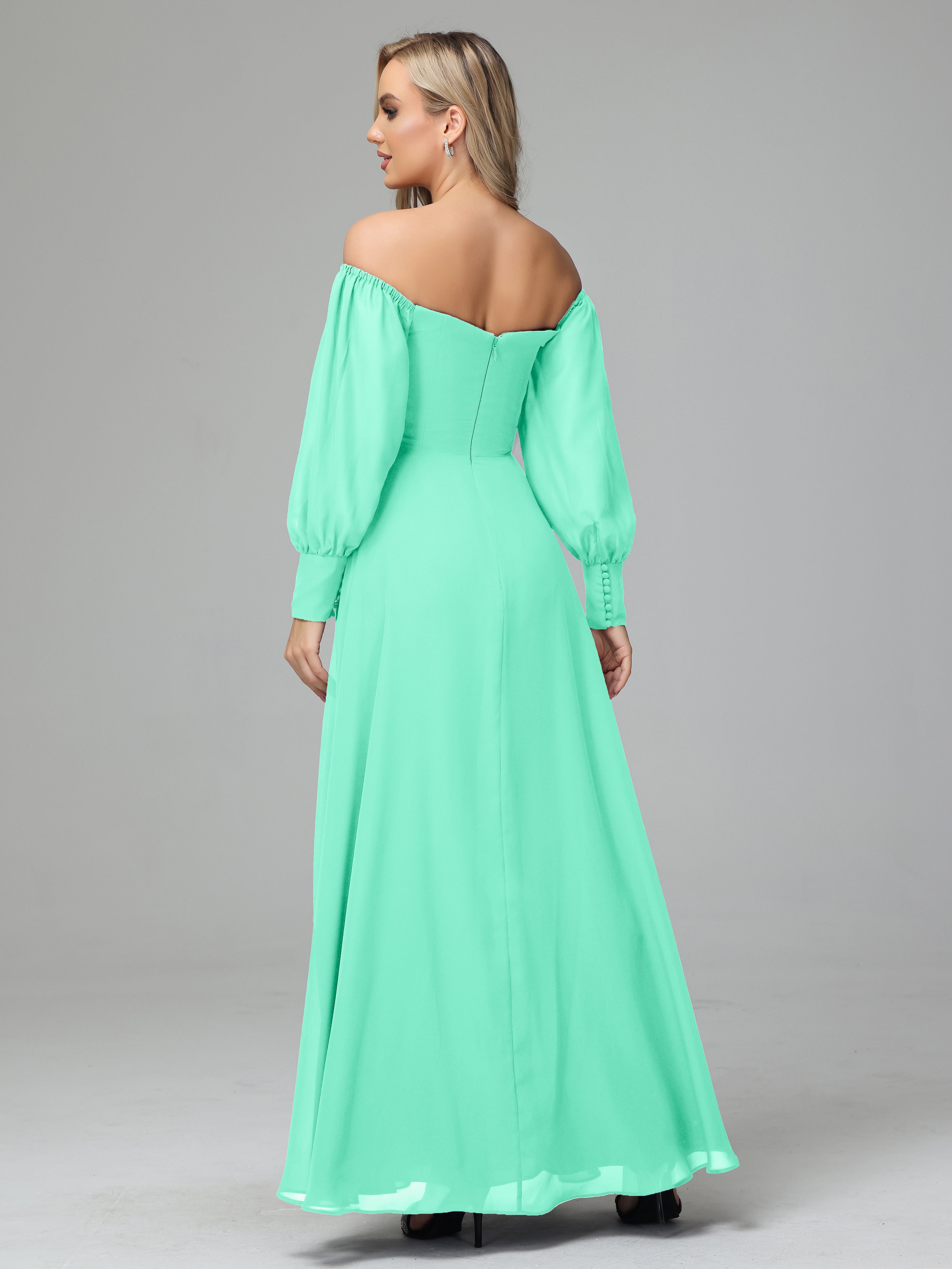 Mirabelle Long Sleeves Off Shoulder Chiffon Bridesmaid Dresses