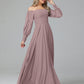 Mirabelle Long Sleeves Off Shoulder Chiffon Bridesmaid Dresses