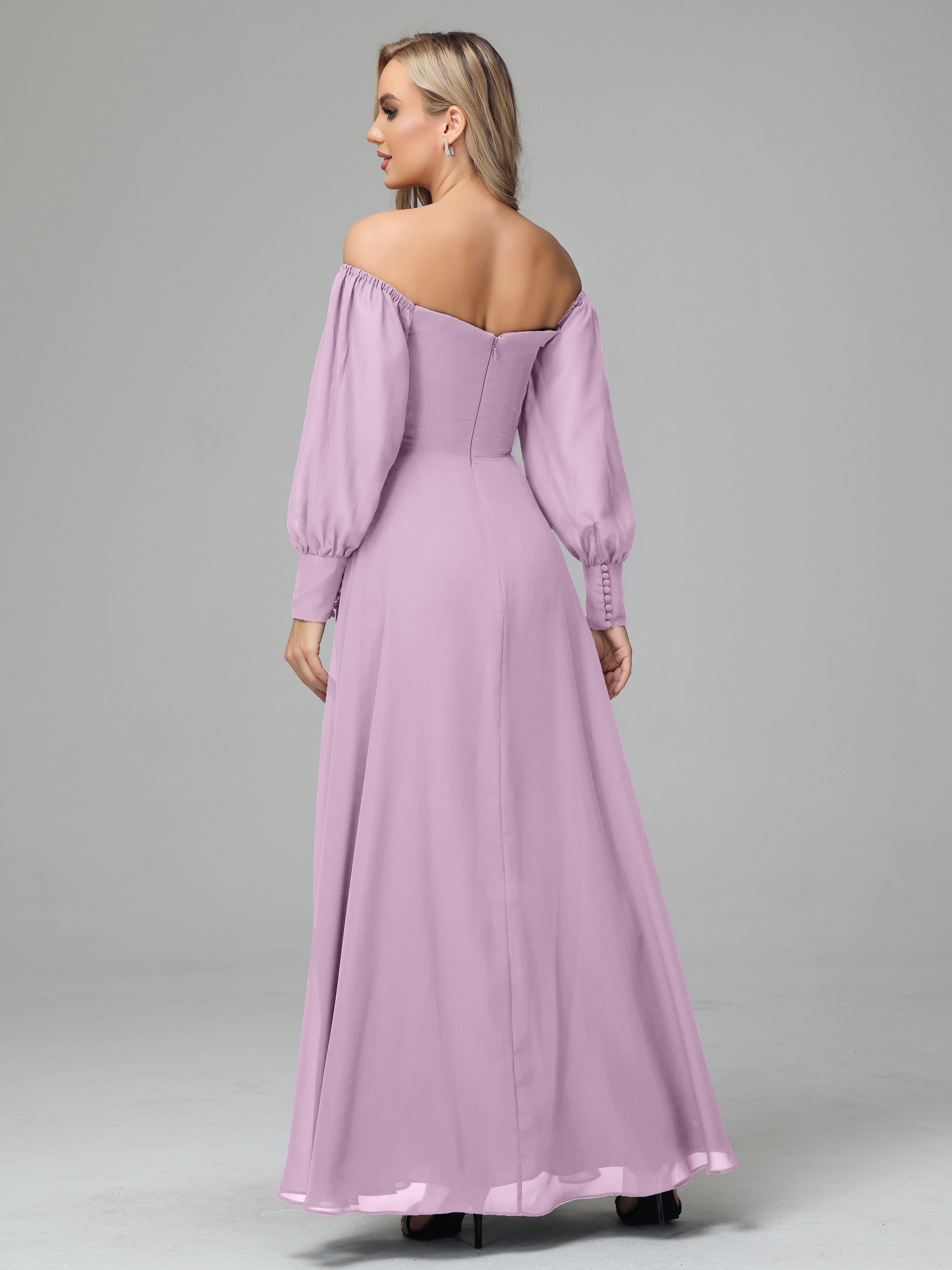 Mirabelle Long Sleeves Off Shoulder Chiffon Bridesmaid Dresses