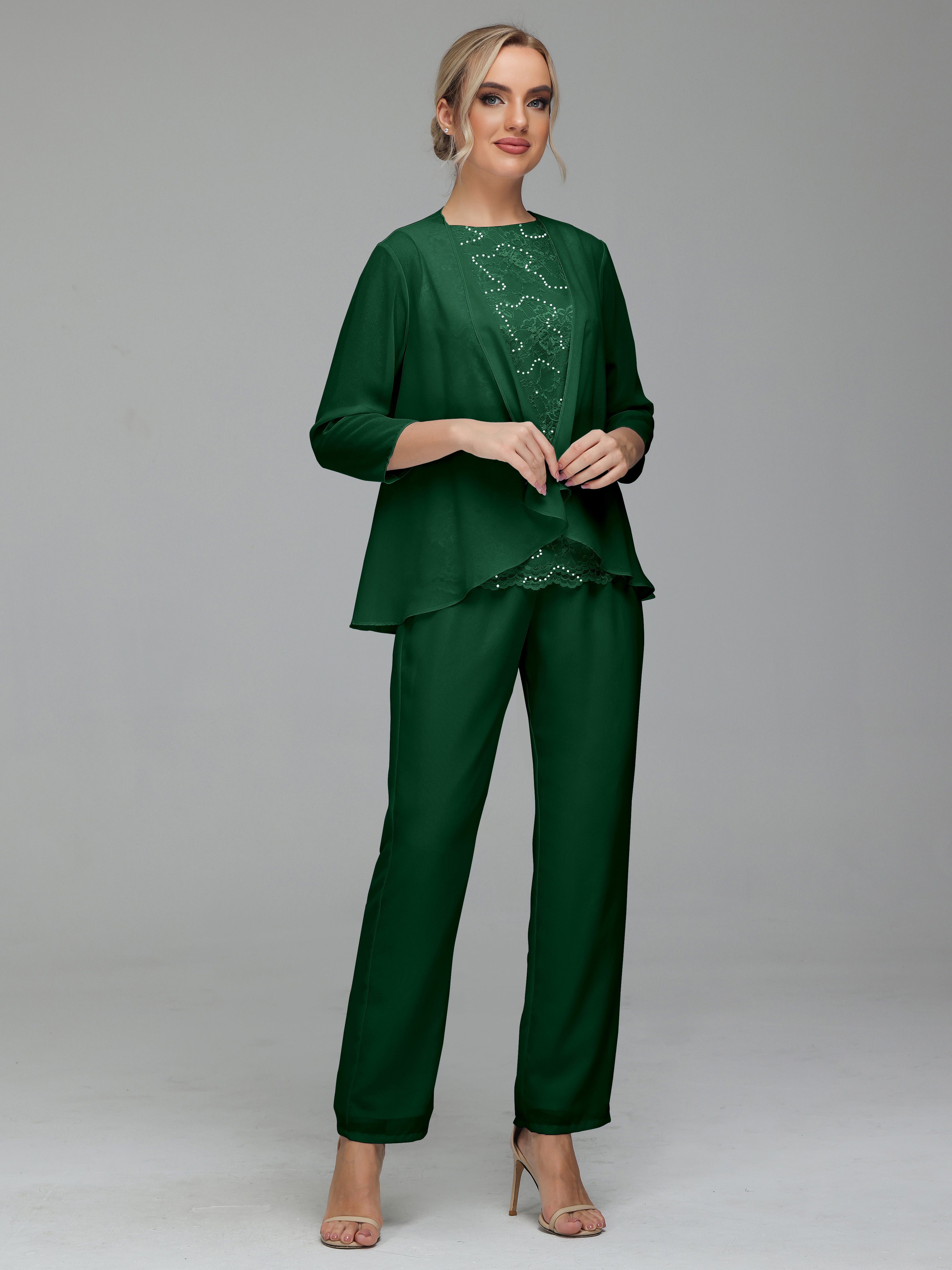 Pantsuit Separates Floor length Chiffon Mother of the Bride Dress