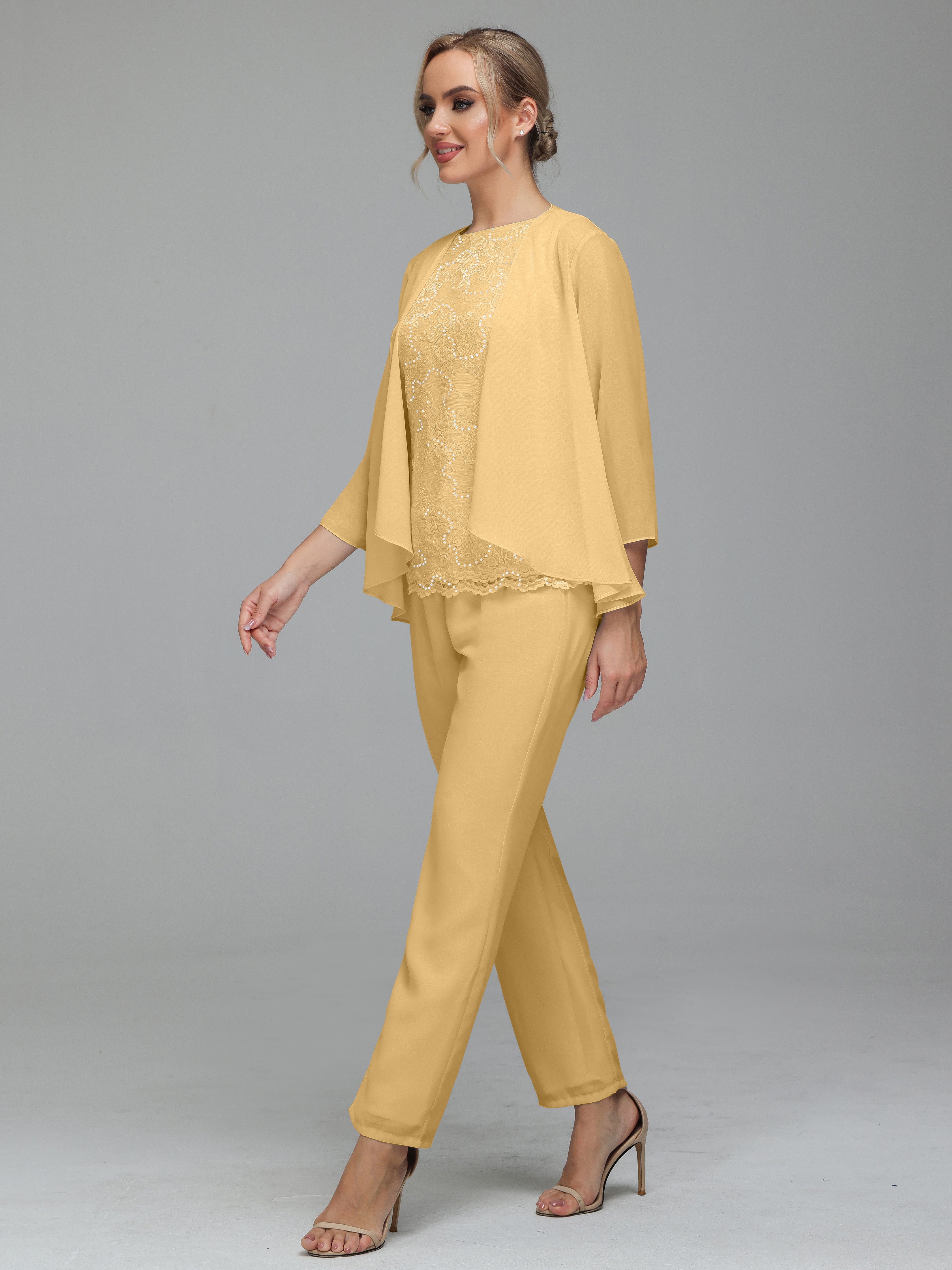 Pantsuit Separates Floor length Chiffon Mother of the Bride Dress