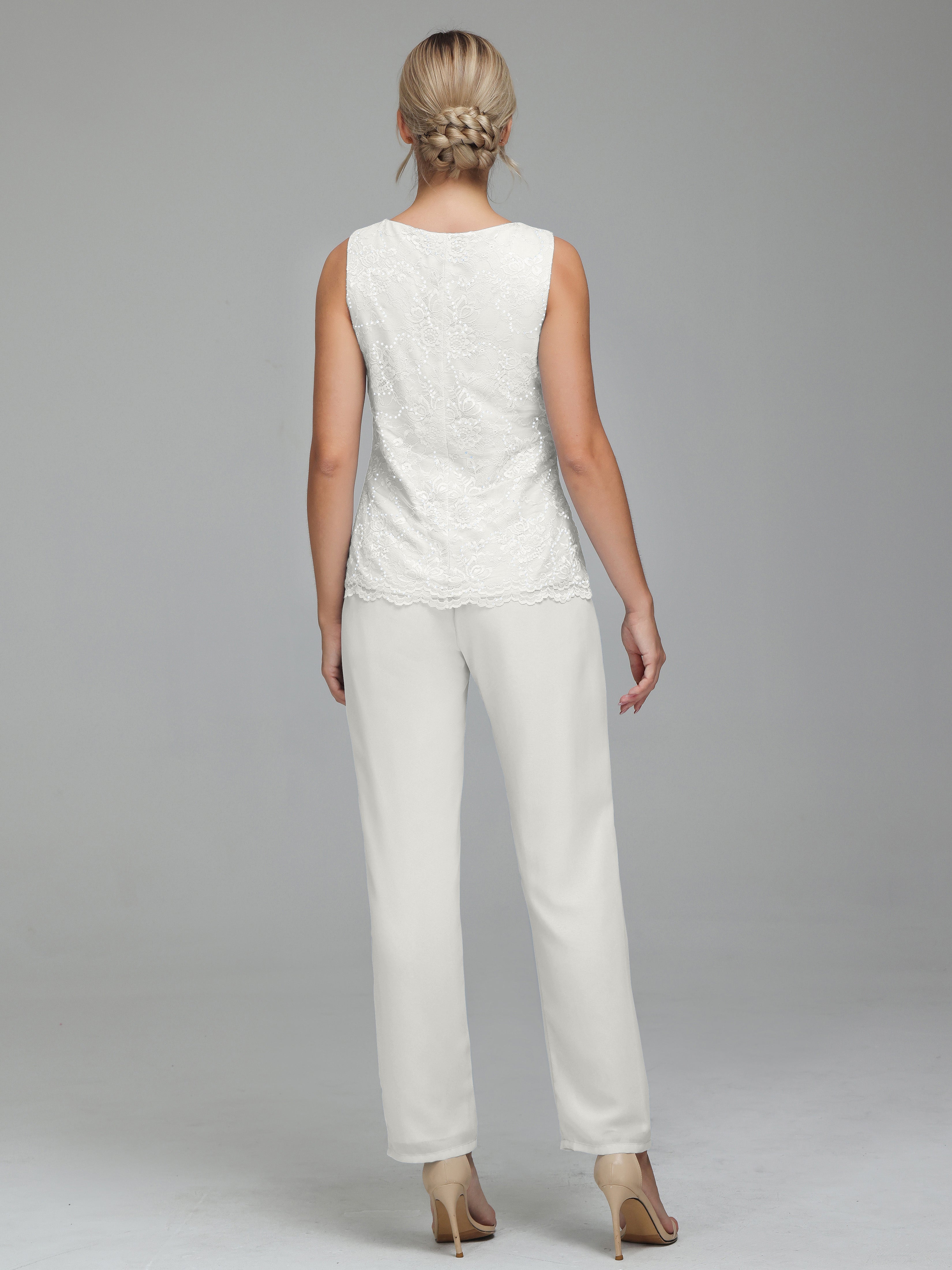 Pantsuit Separates Floor length Chiffon Mother of the Bride Dress