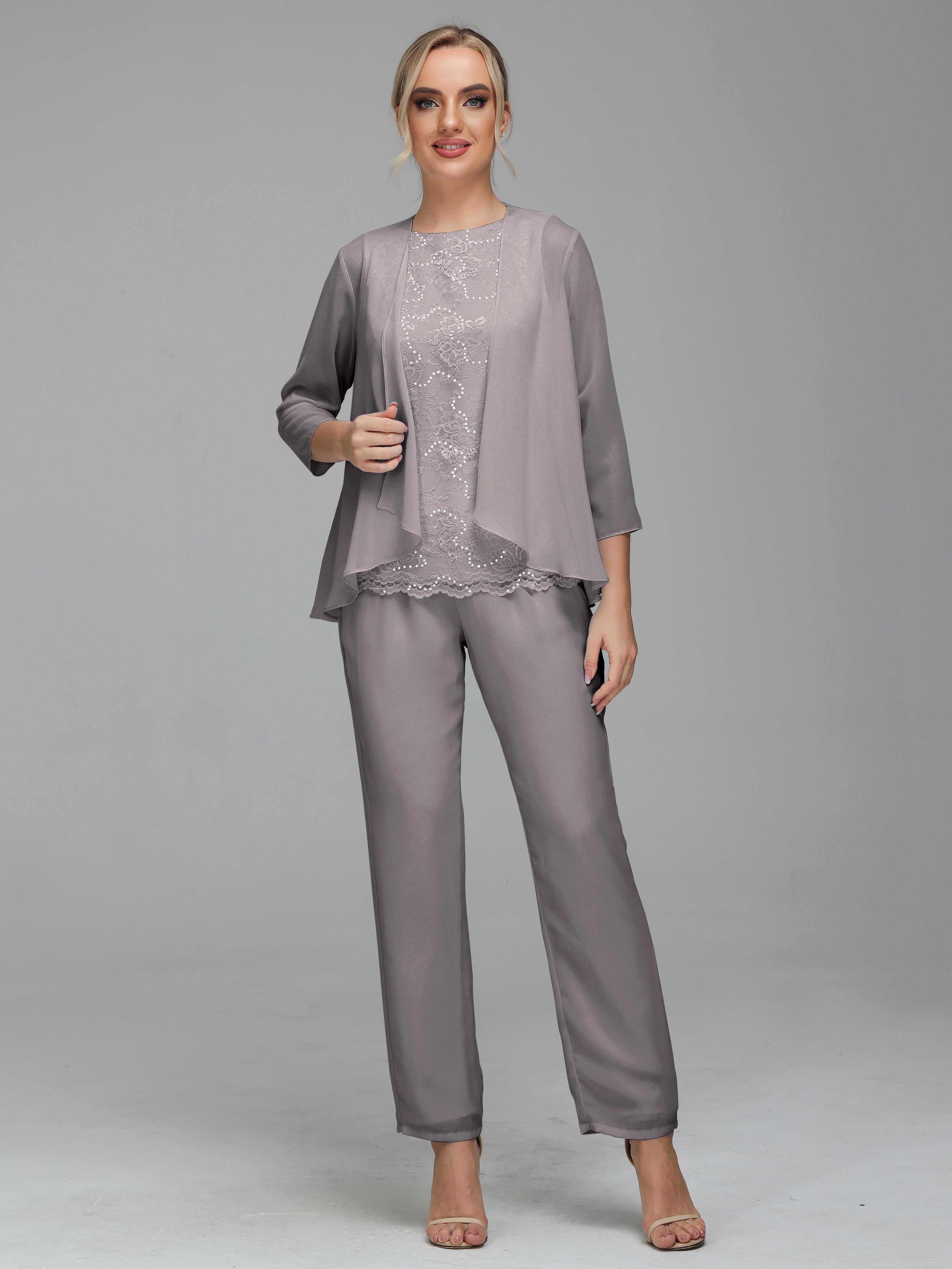 Pantsuit Separates Floor length Chiffon Mother of the Bride Dress