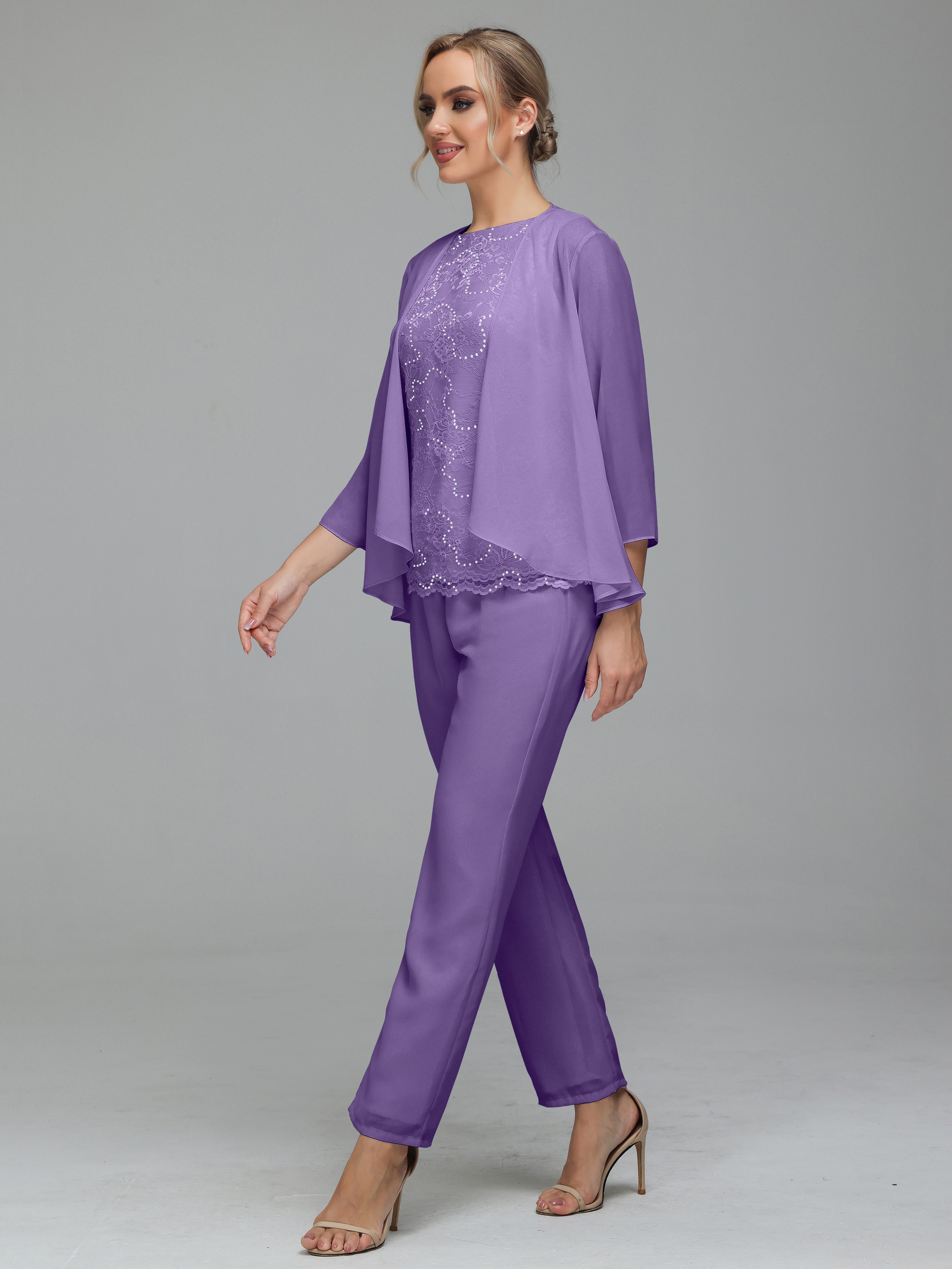 Pantsuit Separates Floor length Chiffon Mother of the Bride Dress