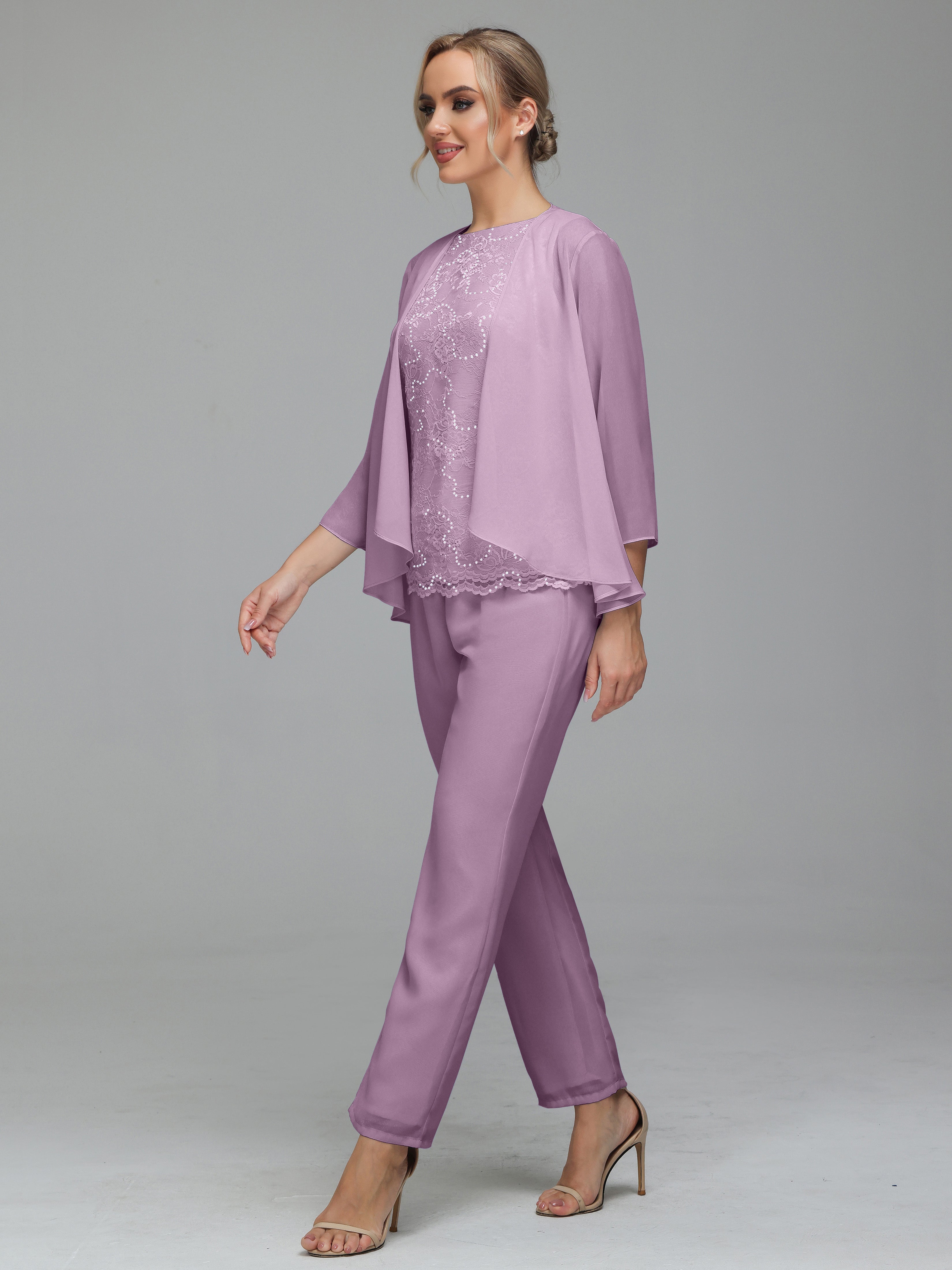 Pantsuit Separates Floor length Chiffon Mother of the Bride Dress