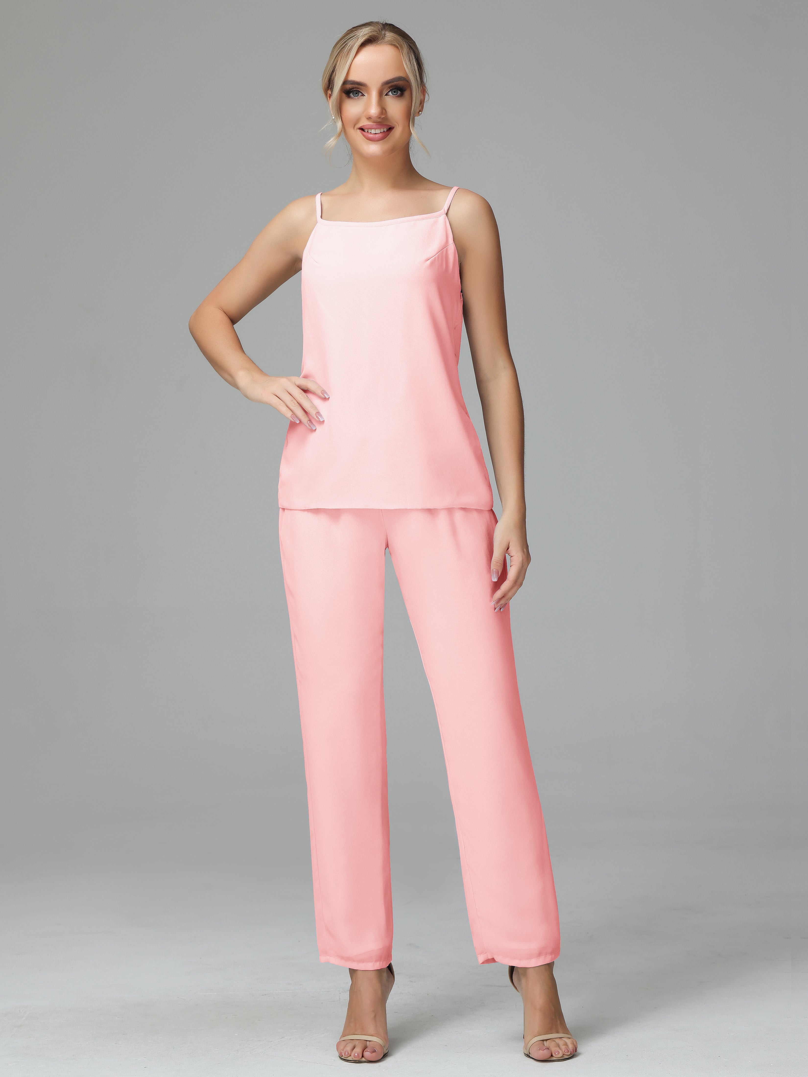 Pantsuit Separates Scoop Floor-Length Chiffon Mother of the Bride Dress