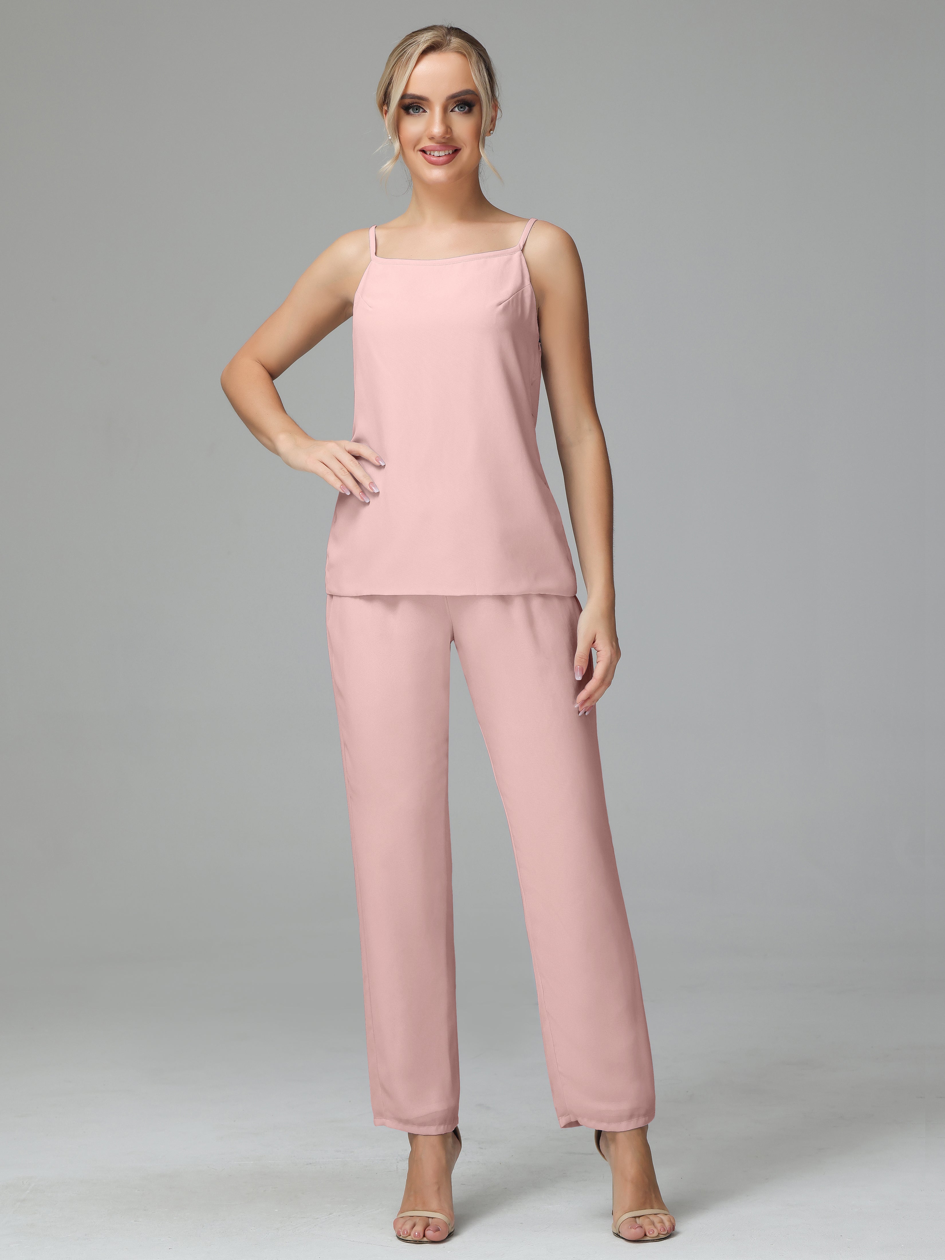 Pantsuit Separates Scoop Floor-Length Chiffon Mother of the Bride Dress