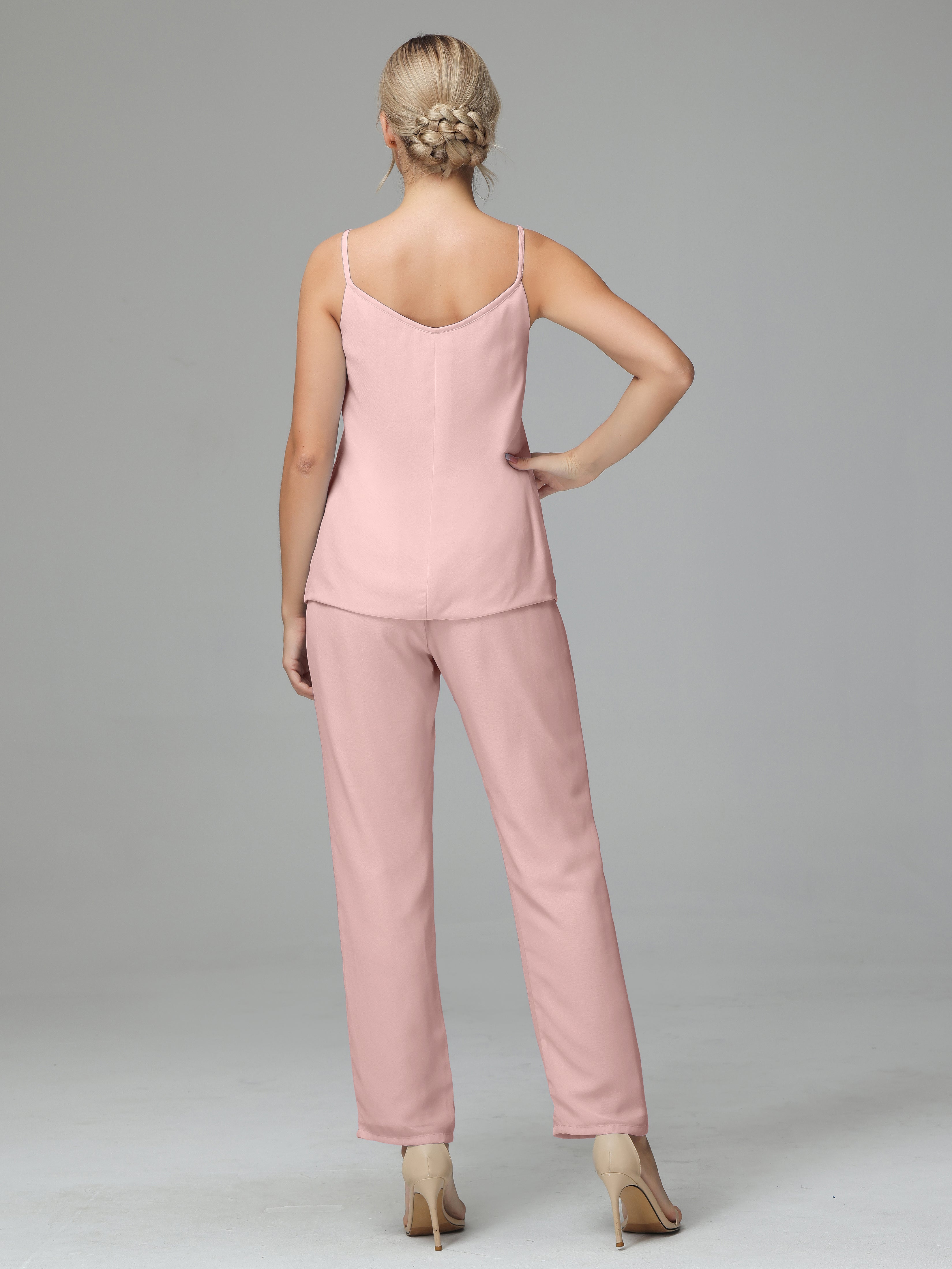 Pantsuit Separates Scoop Floor-Length Chiffon Mother of the Bride Dress