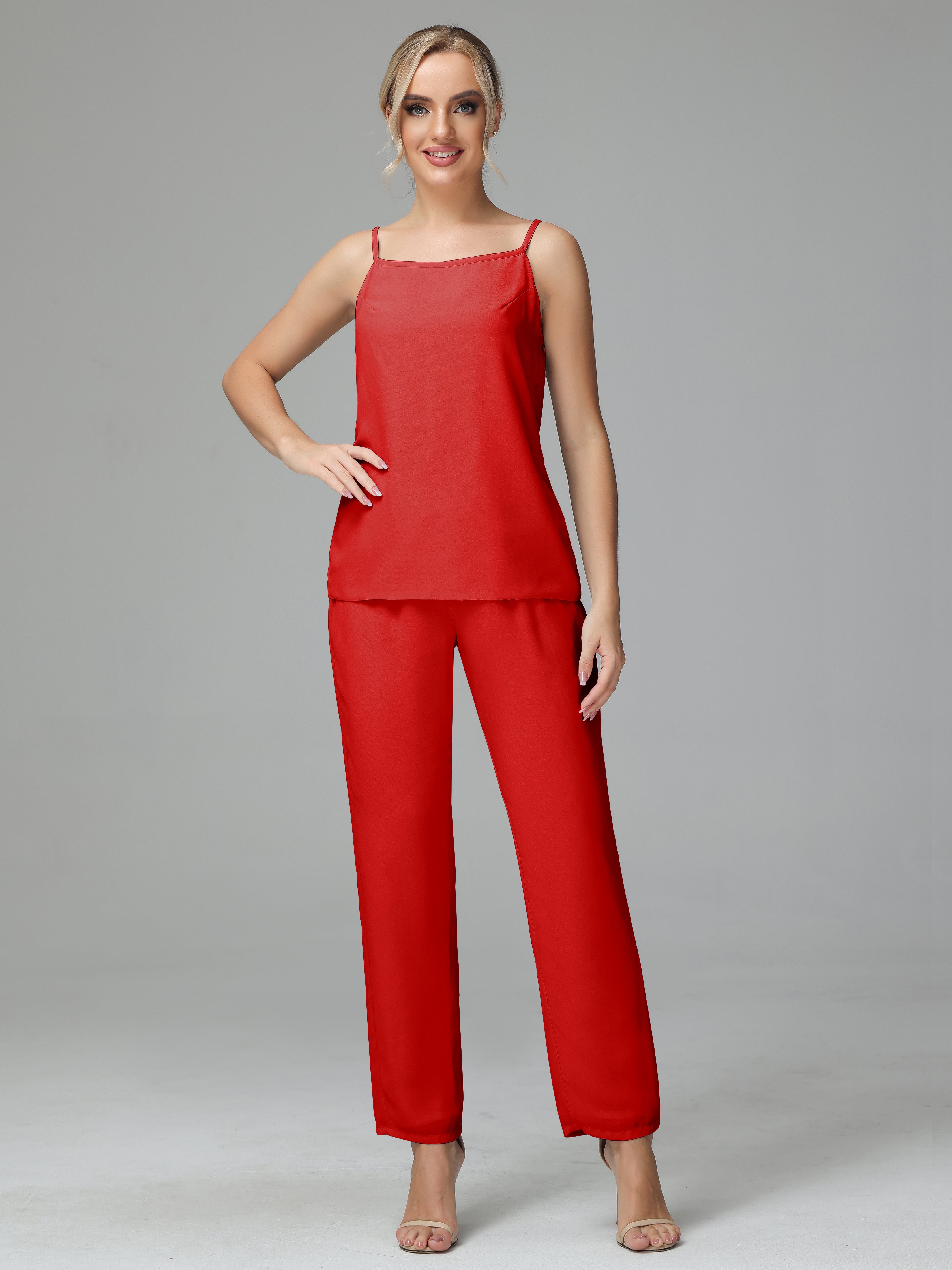 Pantsuit Separates Scoop Floor-Length Chiffon Mother of the Bride Dress