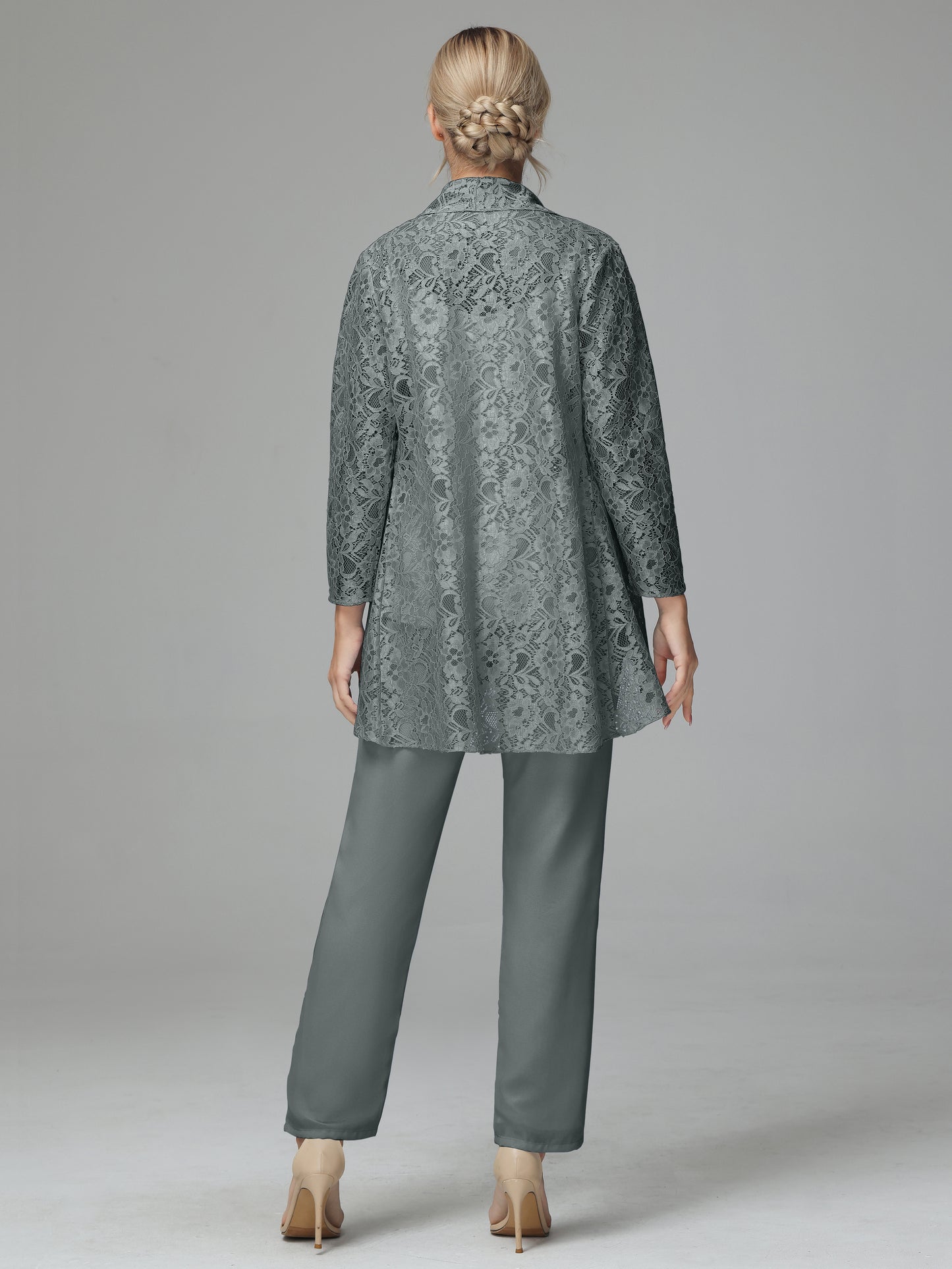 Pantsuit Separates Scoop Floor-Length Chiffon Mother of the Bride Dress