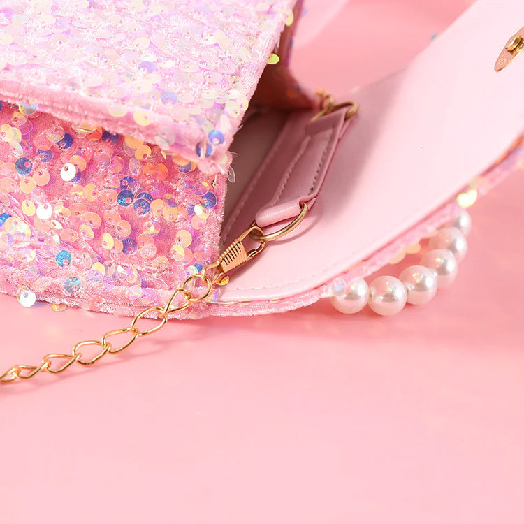 Handbag with Sequins and Pearls for Kids
