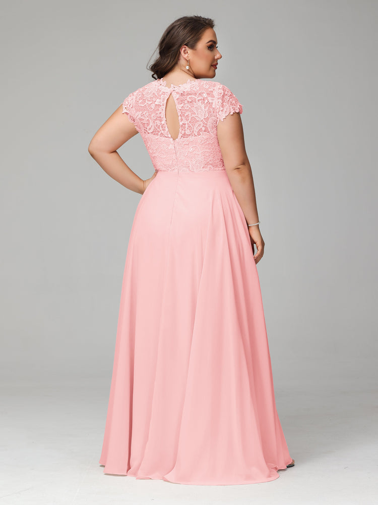 Scoop Open Back Chiffon Mother of the BrideDresses