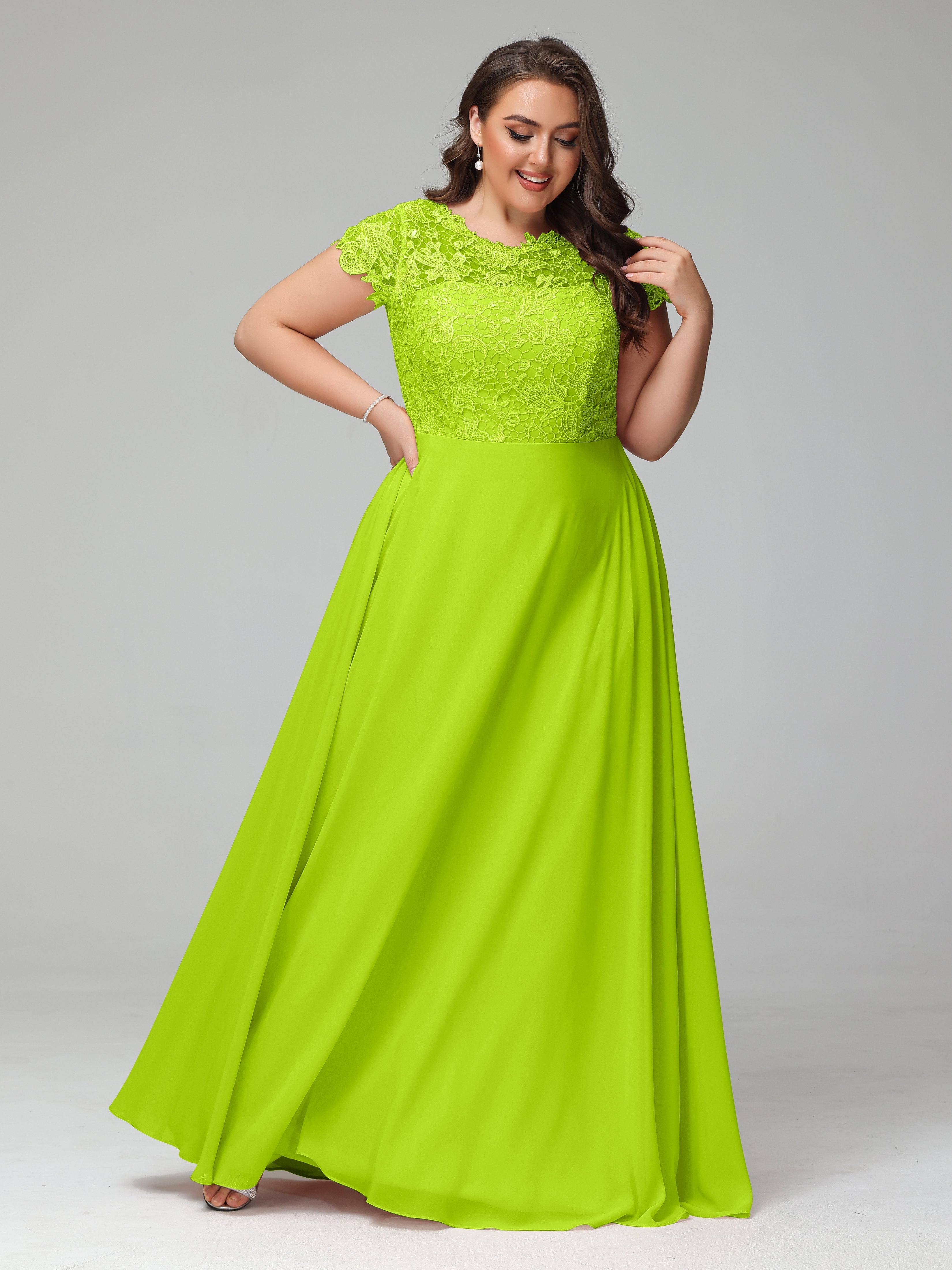 Lime green dresses plus size hotsell