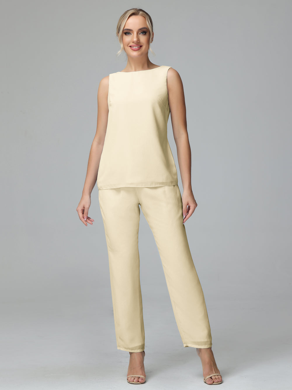 3 Pieces Chiffon Paillette Mother of Bride Dress Pant Suits
