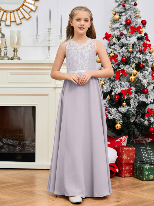 Sleeveless Lace Junior Bridesmaid Dress