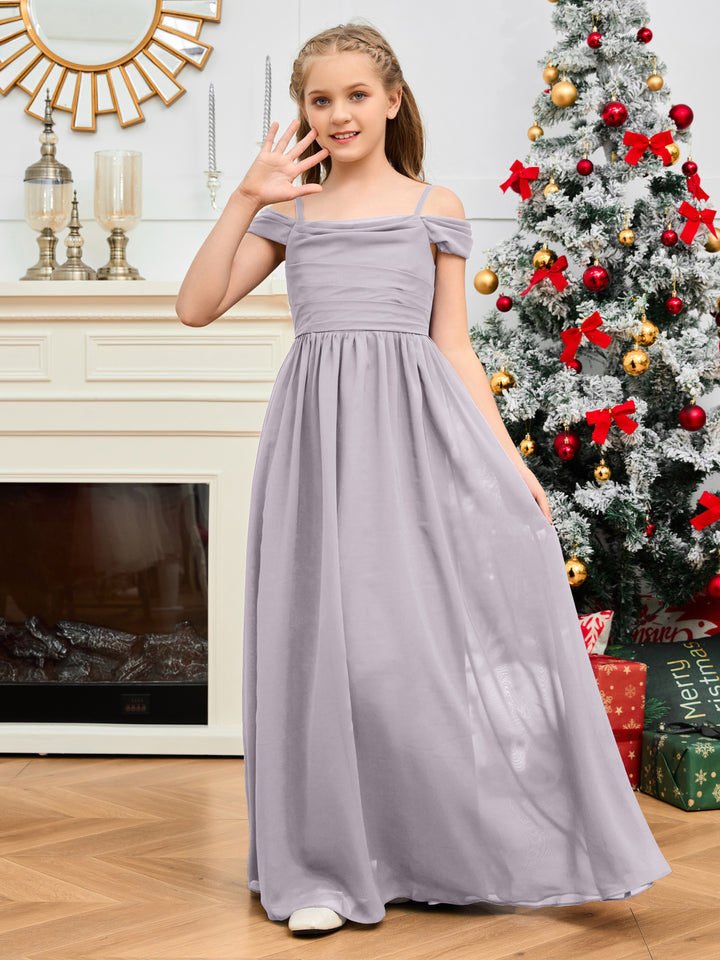 Cute Shoulder Straps Junior Bridesmaid Dresses Dusk