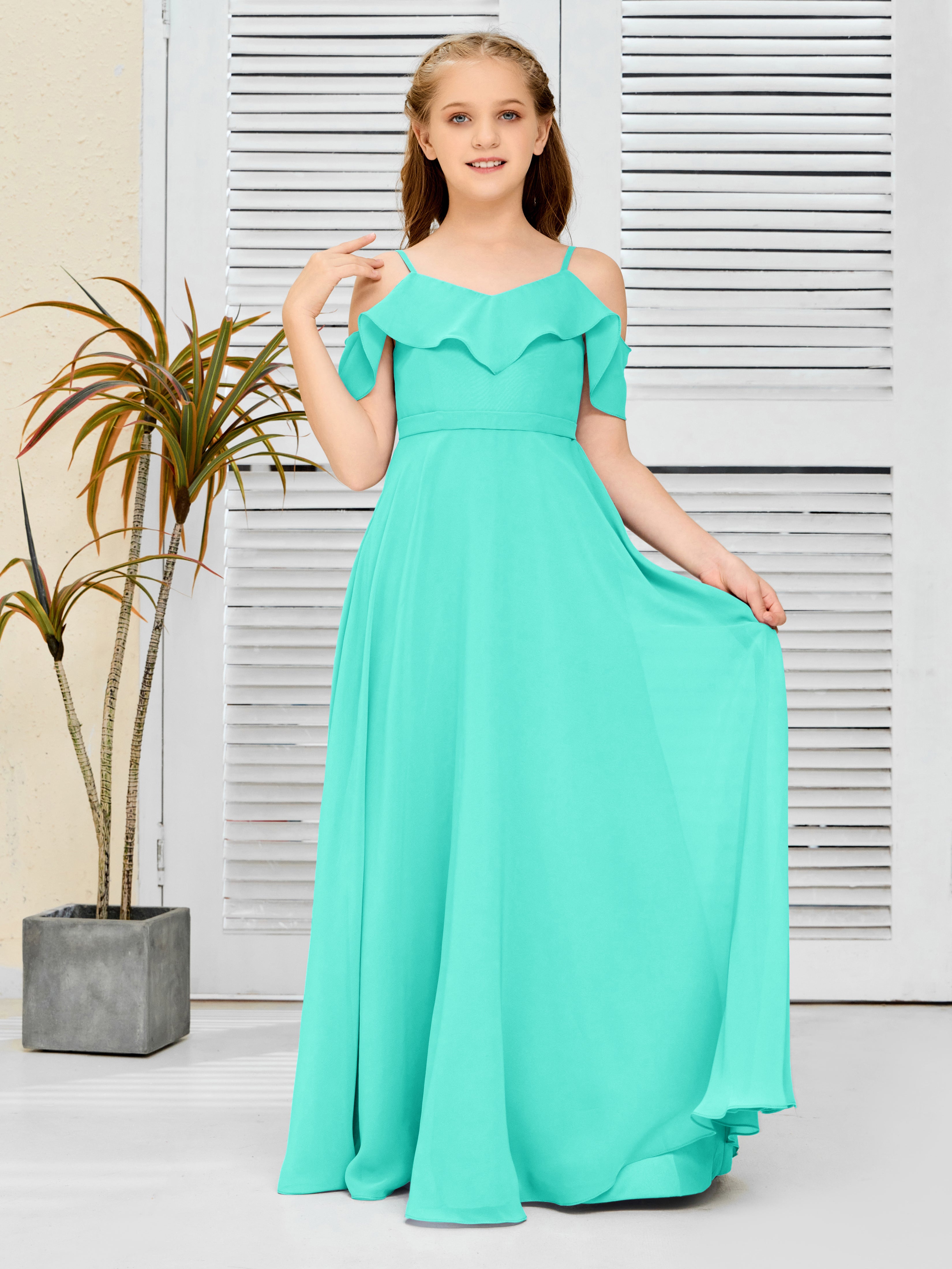 Teal junior bridesmaid dresses on sale