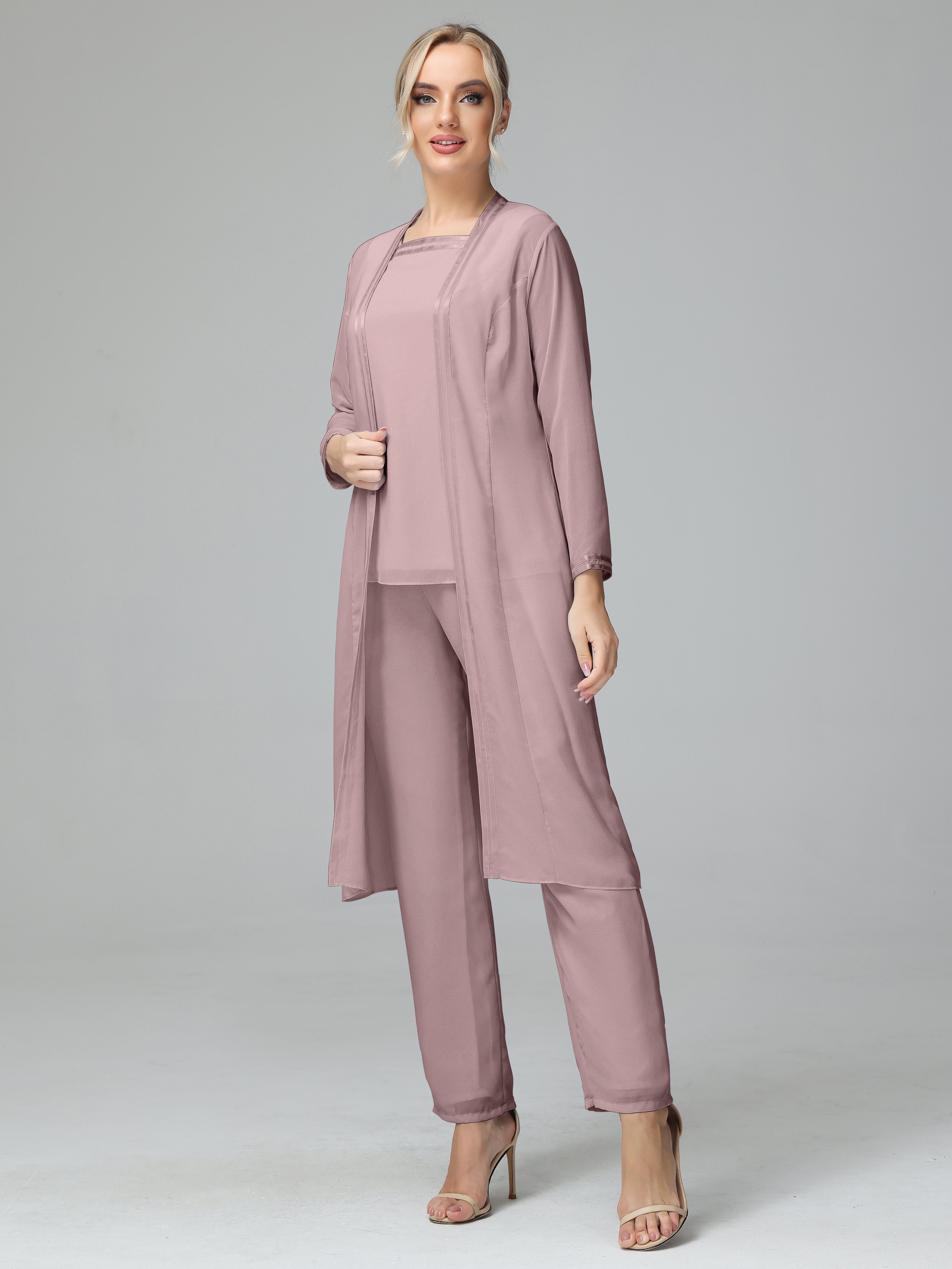 Special Long Sleeves Chiffon Mother Of The Bride Dress Pants Suits