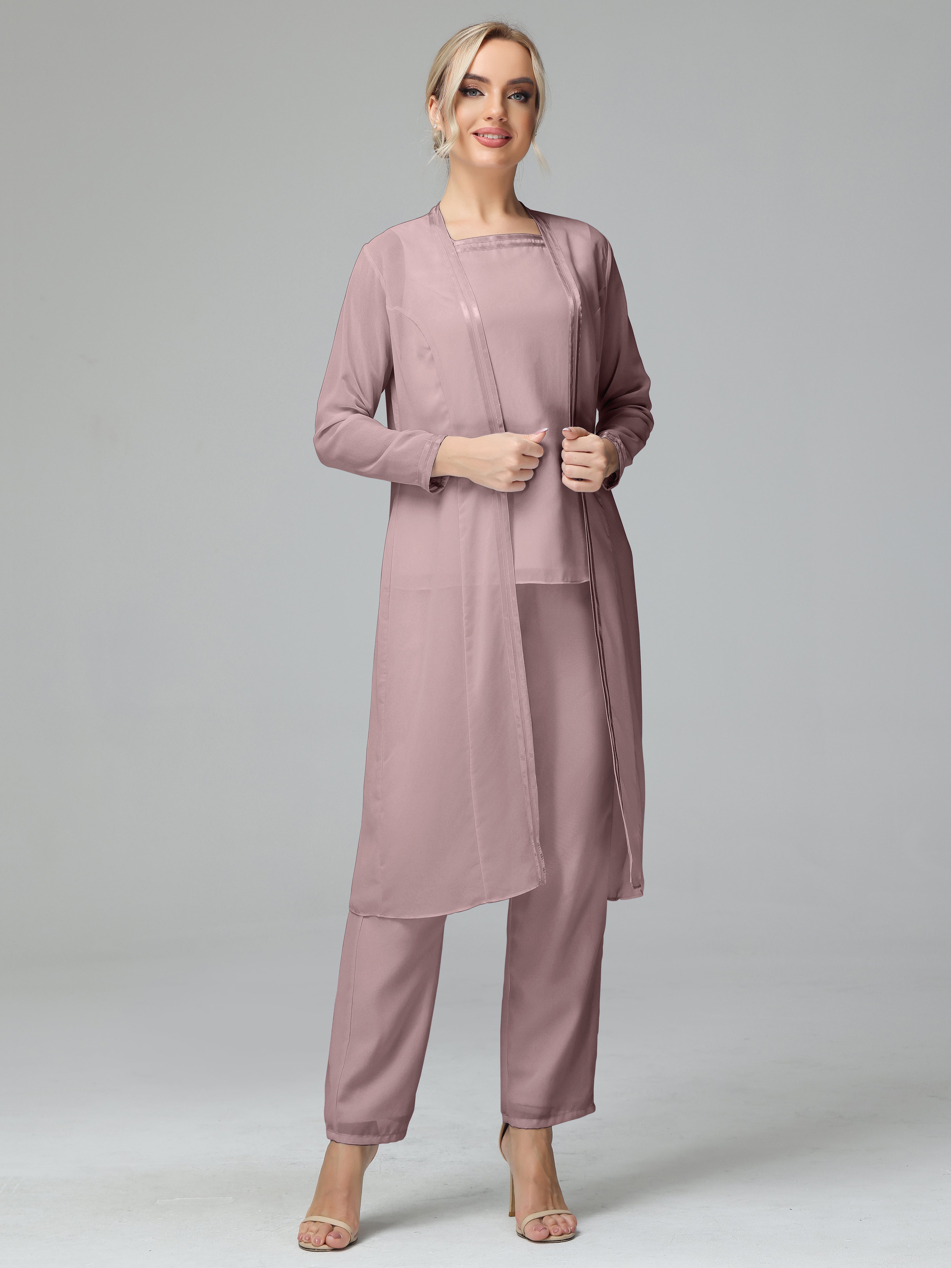 Special Long Sleeves Chiffon Mother Of The Bride Dress Pants Suits
