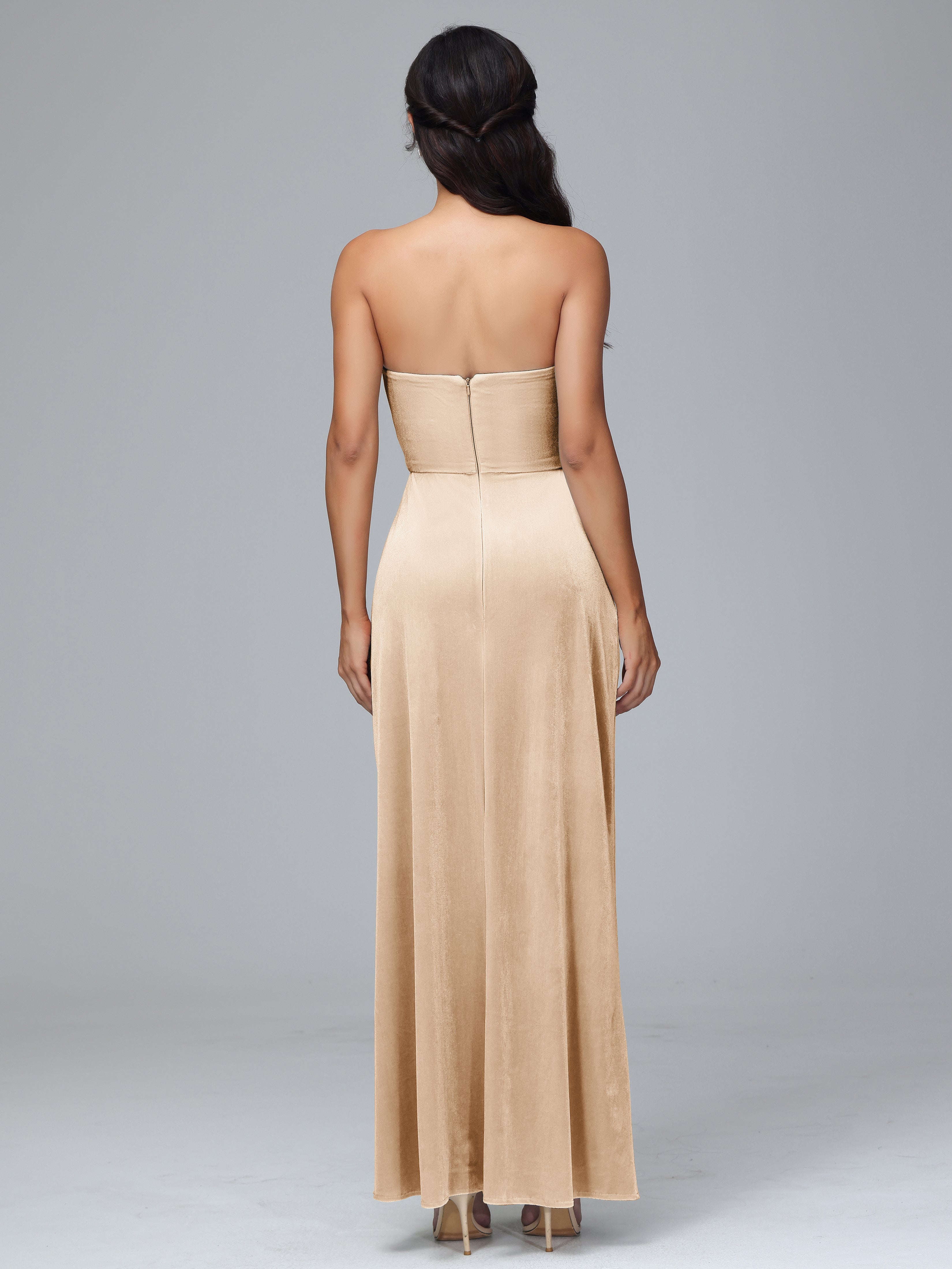 Strapless Backless Plus Size Bridesmaid Dresses