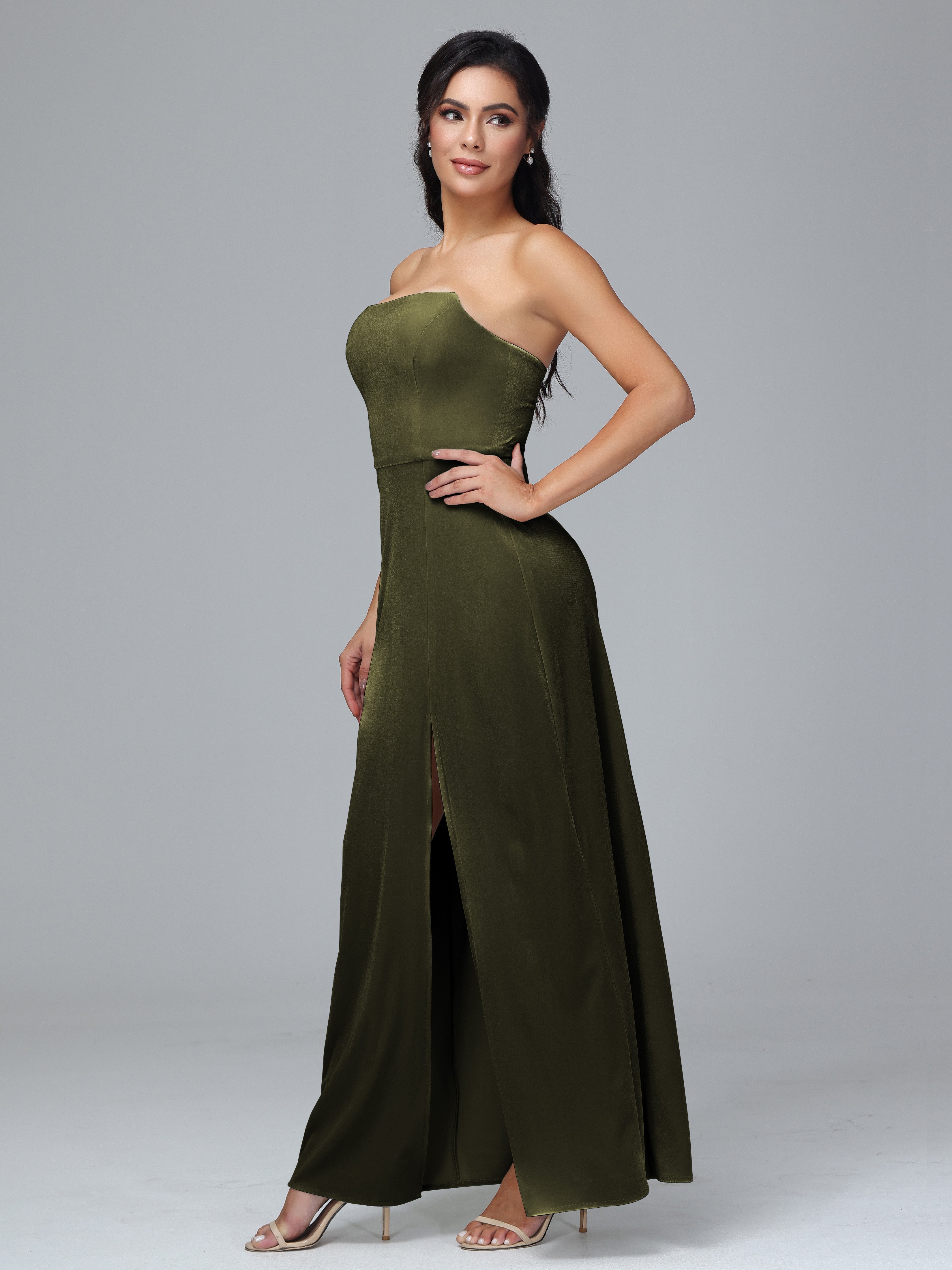 Strapless Backless Plus Size Bridesmaid Dresses