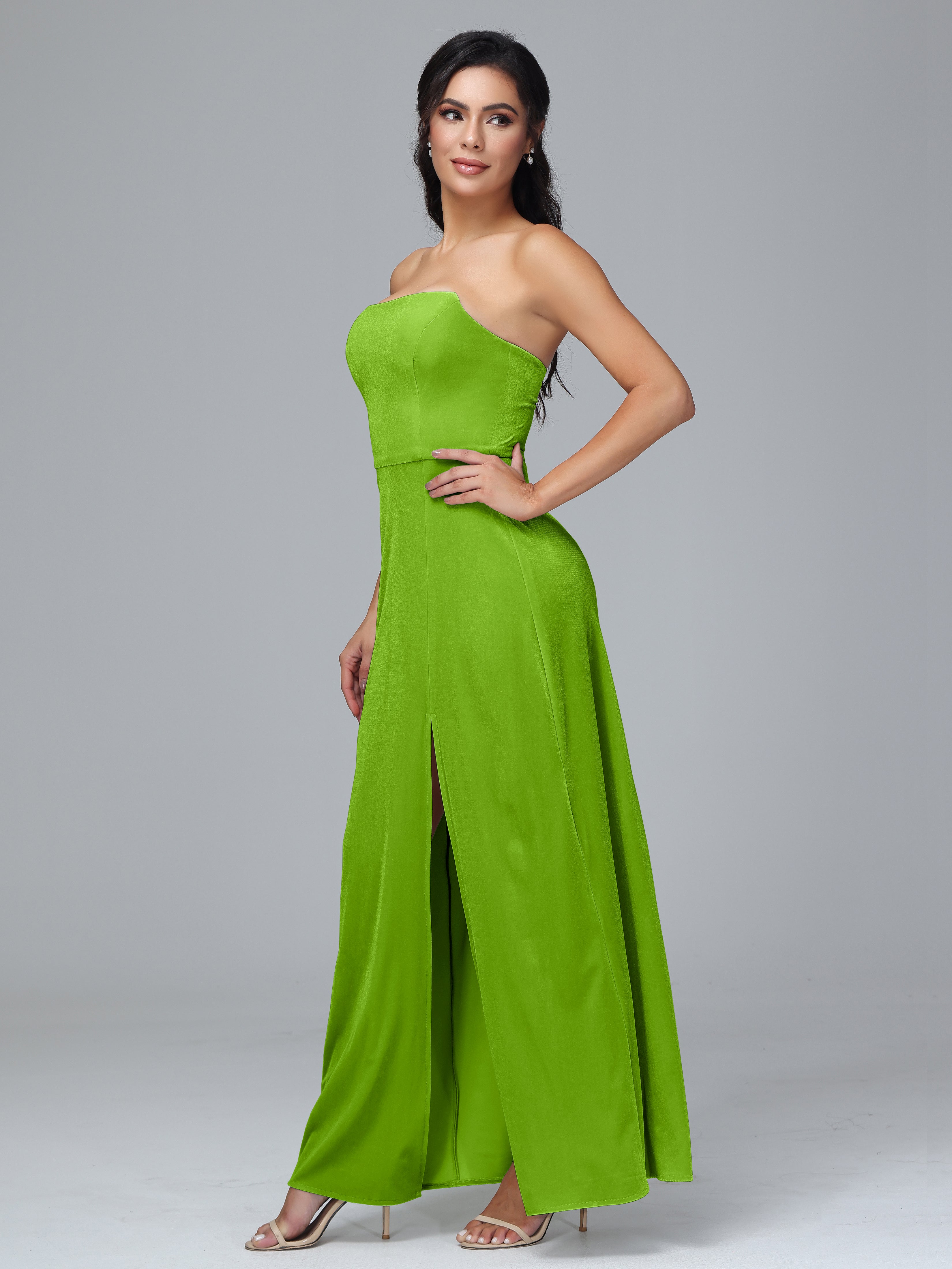 Strapless Backless Velvet Bridesmaid Dresses