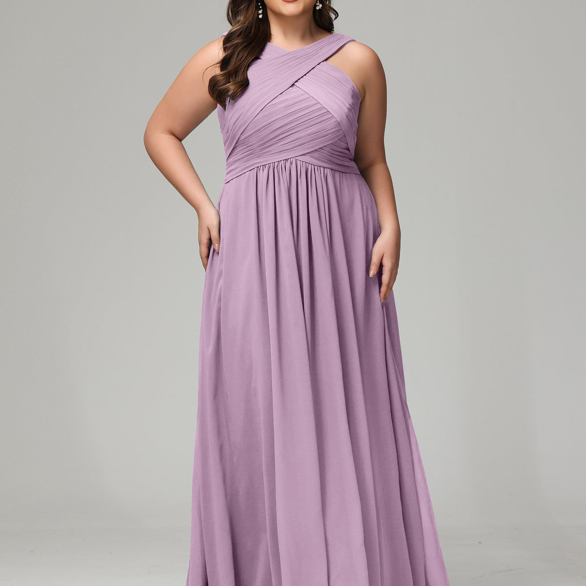 wisteria plus size bridesmaid dresses Straps Pleats Chiffon Bridesmaid Modern details and an season_summer Valley of Flowers Dress Size:38 EURO