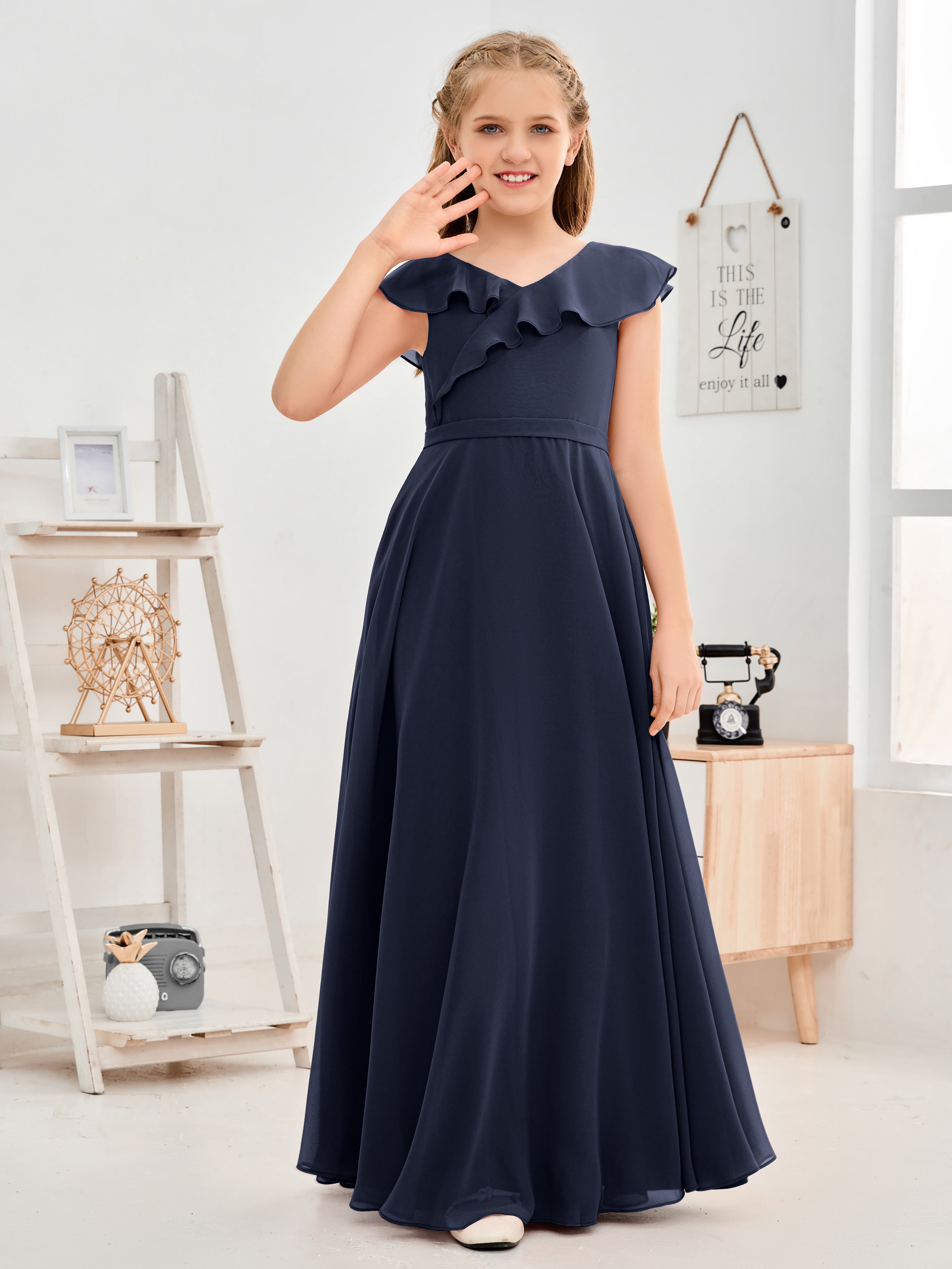 Navy blue junior bridesmaid dresses on sale