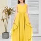 V-Neck Sleeveless Chiffon Junior Bridesmaid Dress