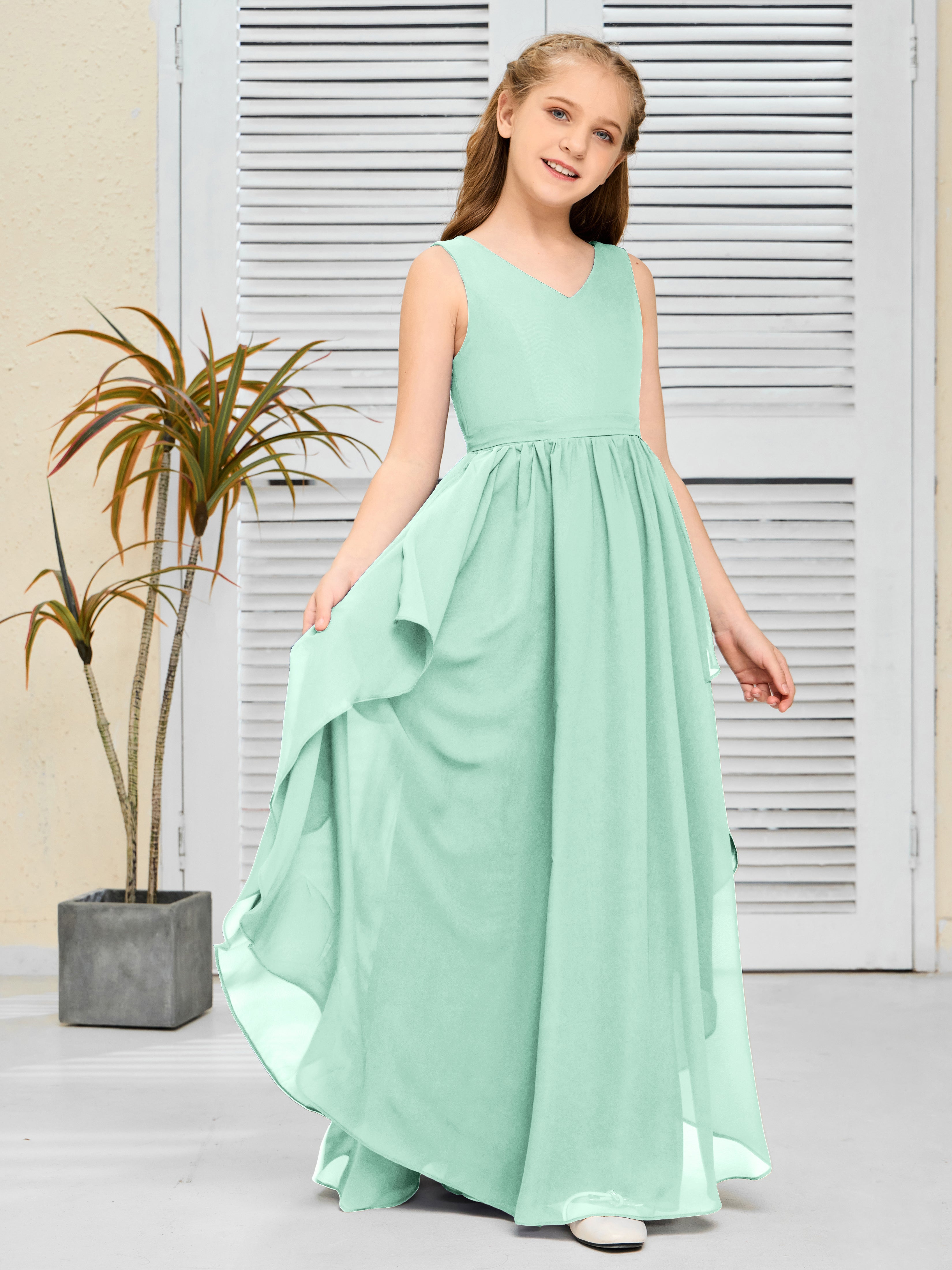 Green junior bridesmaid dresses best sale