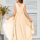 V-Neck Sleeveless Chiffon Junior Bridesmaid Dress