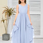 V-Neck Sleeveless Chiffon Junior Bridesmaid Dress