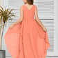 V-Neck Sleeveless Chiffon Junior Bridesmaid Dress
