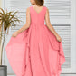 V-Neck Sleeveless Chiffon Junior Bridesmaid Dress