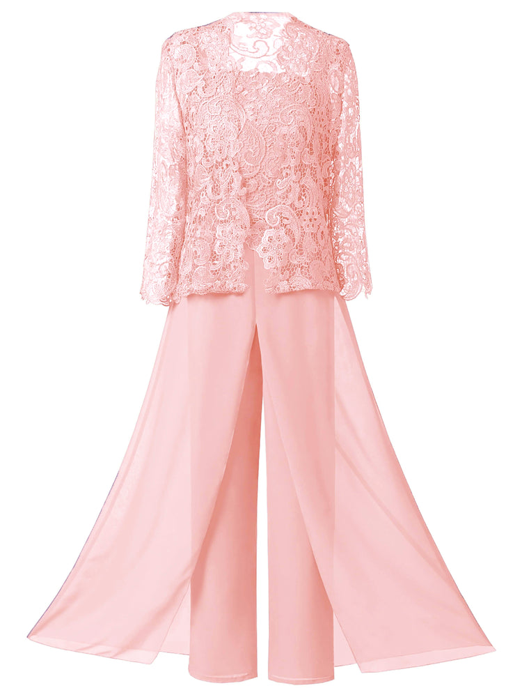 Cicinia 2 Pieces Plum Mother Of The Bride Pant Suits Plus Size Chiffon Beaded main image 1