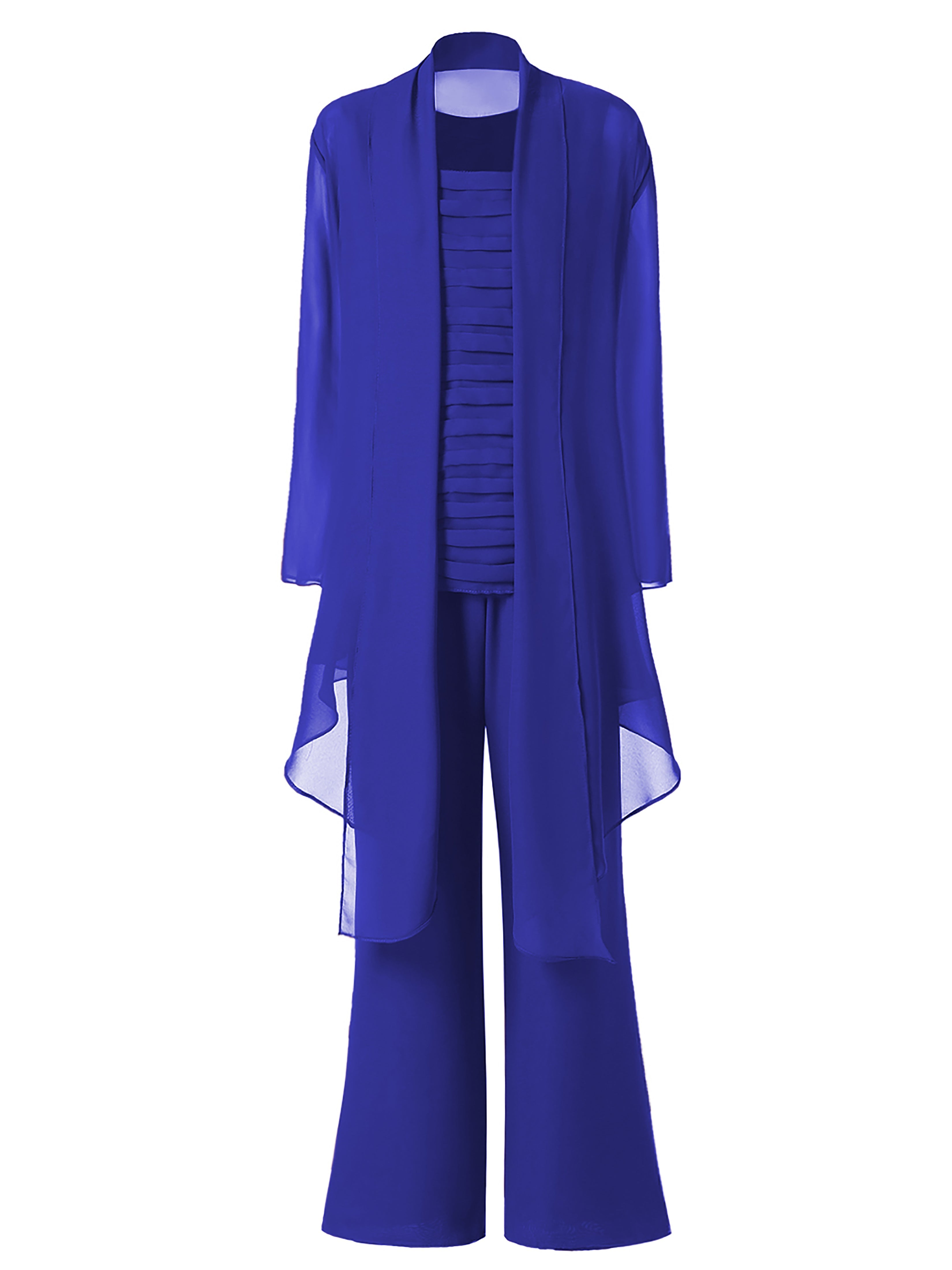 Plus size chiffon pant suits best sale