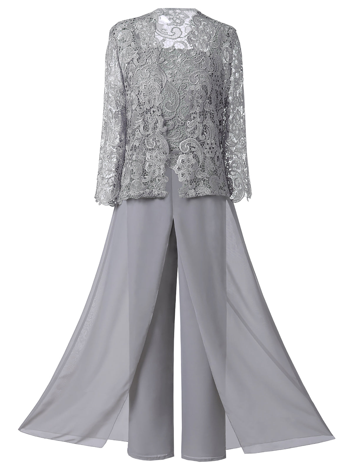 Pink 3 Pieces Lace Coat Mother of the Bride Pant Suits