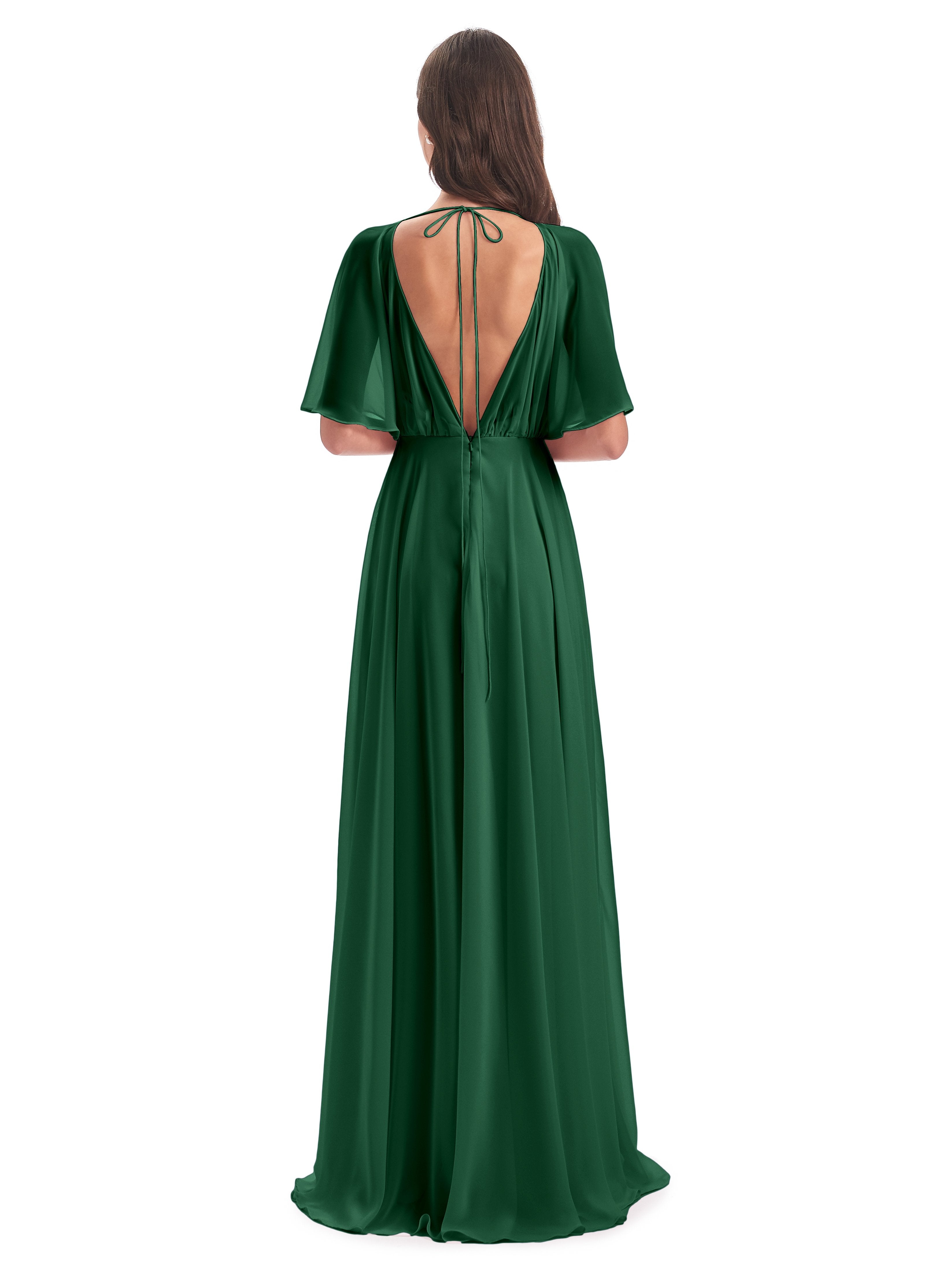 Casual green dress with sleeves best sale