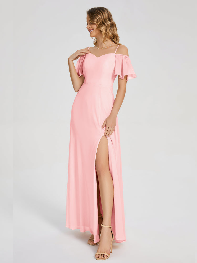 Adelaide Spaghetti Straps Chiffon Bridesmaid Dresses