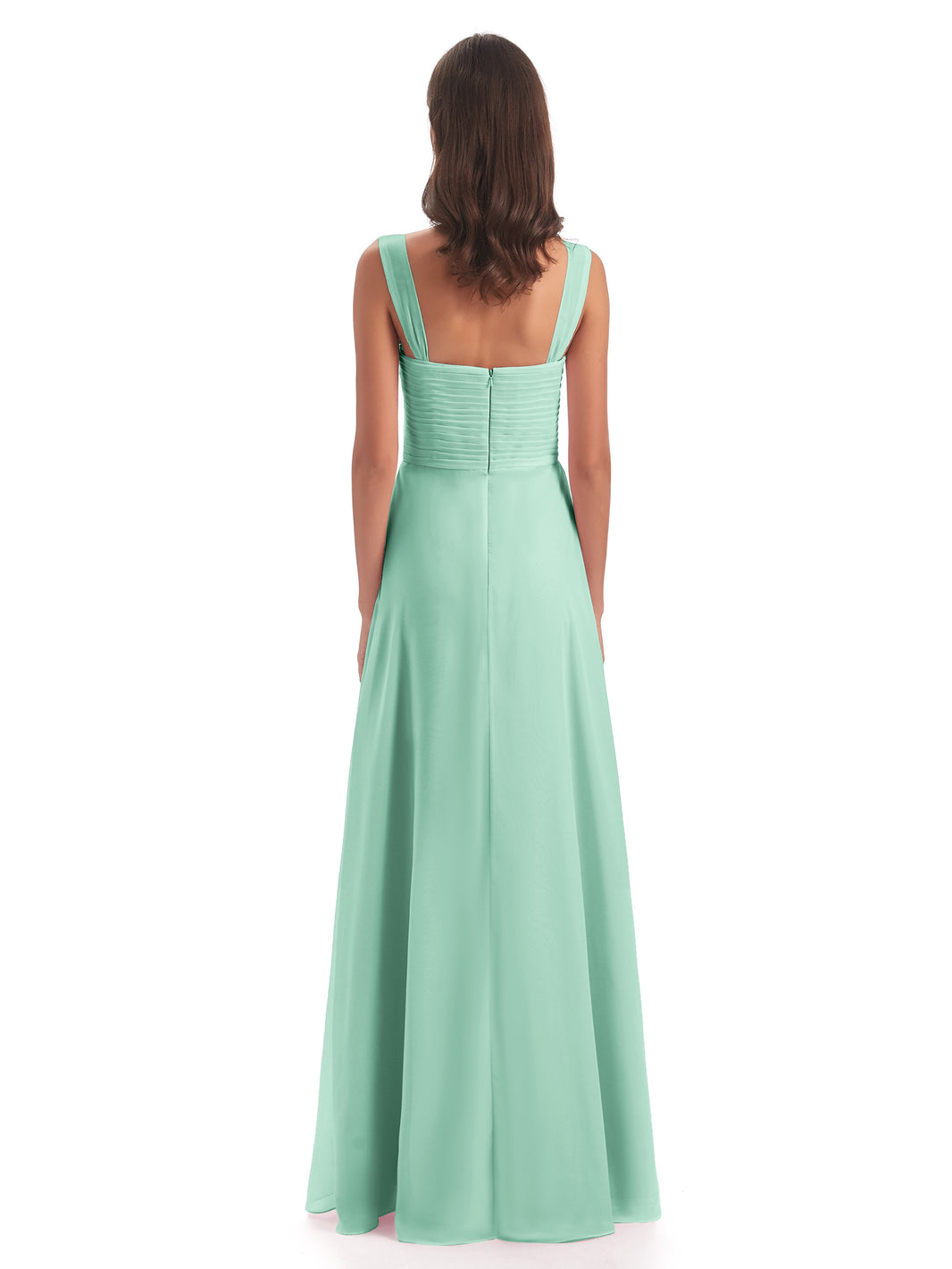 Cicinia Plus Size Sky Blue Bridesmaid Dresses With Sleeves Long Lace Tulle A-line Floor Length main image 1