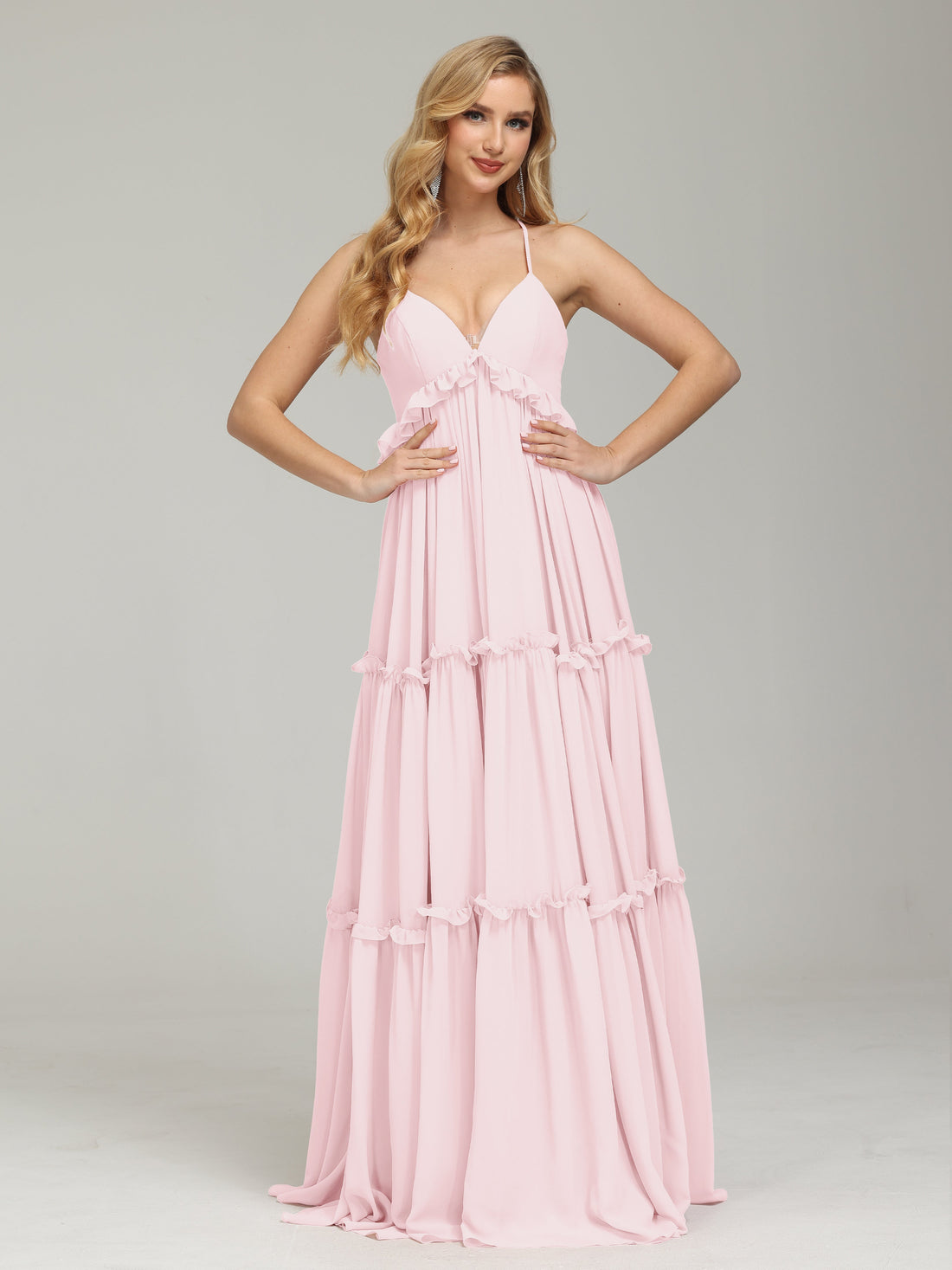 Empire Waist Gown With Pockets BANTRATIC Women's Hi-Lo Bridesmaid Dress –  Chiffon V-Neck, Ruffle Sleeves, Empire Waist With Pockets, Formal Evening  Gown A Line Bridesmaid Dresses Long