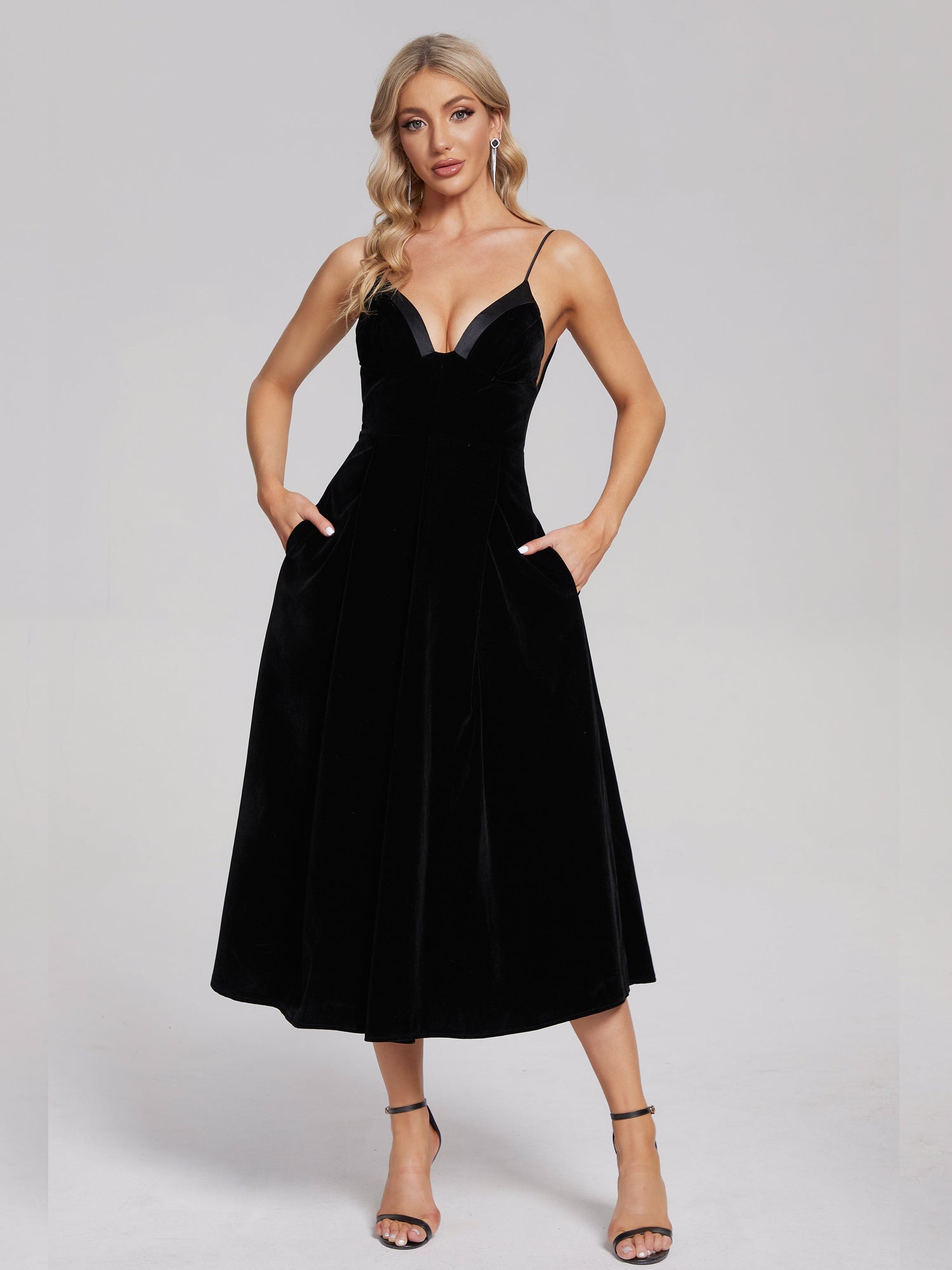 Black dress best sale mid calf length