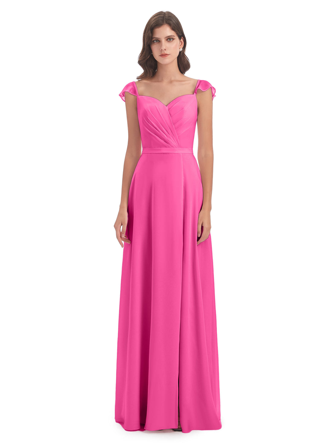 Cap Sleeves Long Dresses with Lace Bodice Mist Plus Size