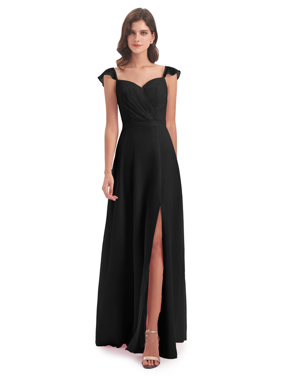 Cap Sleeves Long Dresses with Lace Bodice Pool